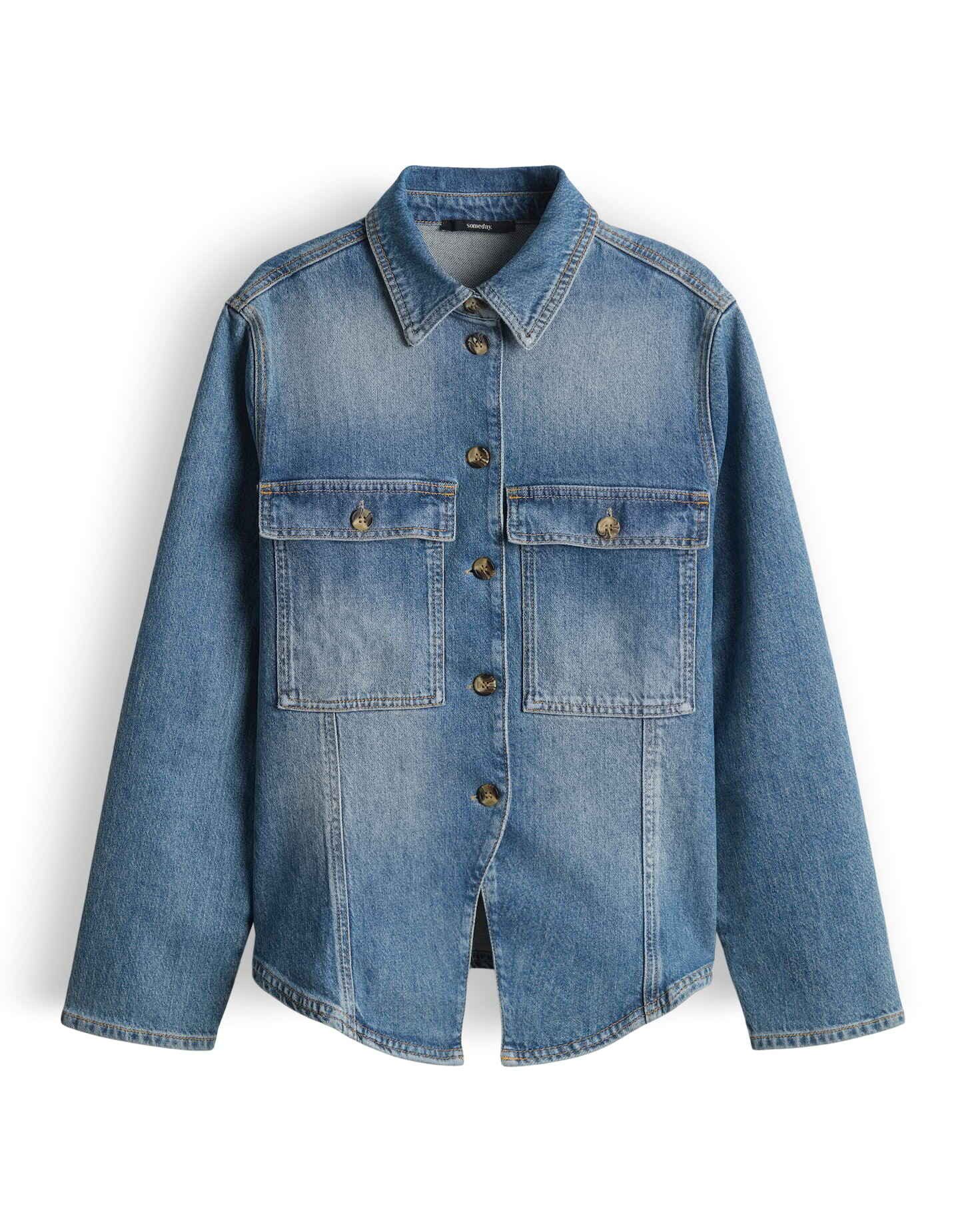 someday Jeansblazer NAARI Slim tailliert im Tencel™ Mix tailliert, schmale Passform, Abnäher in der Front