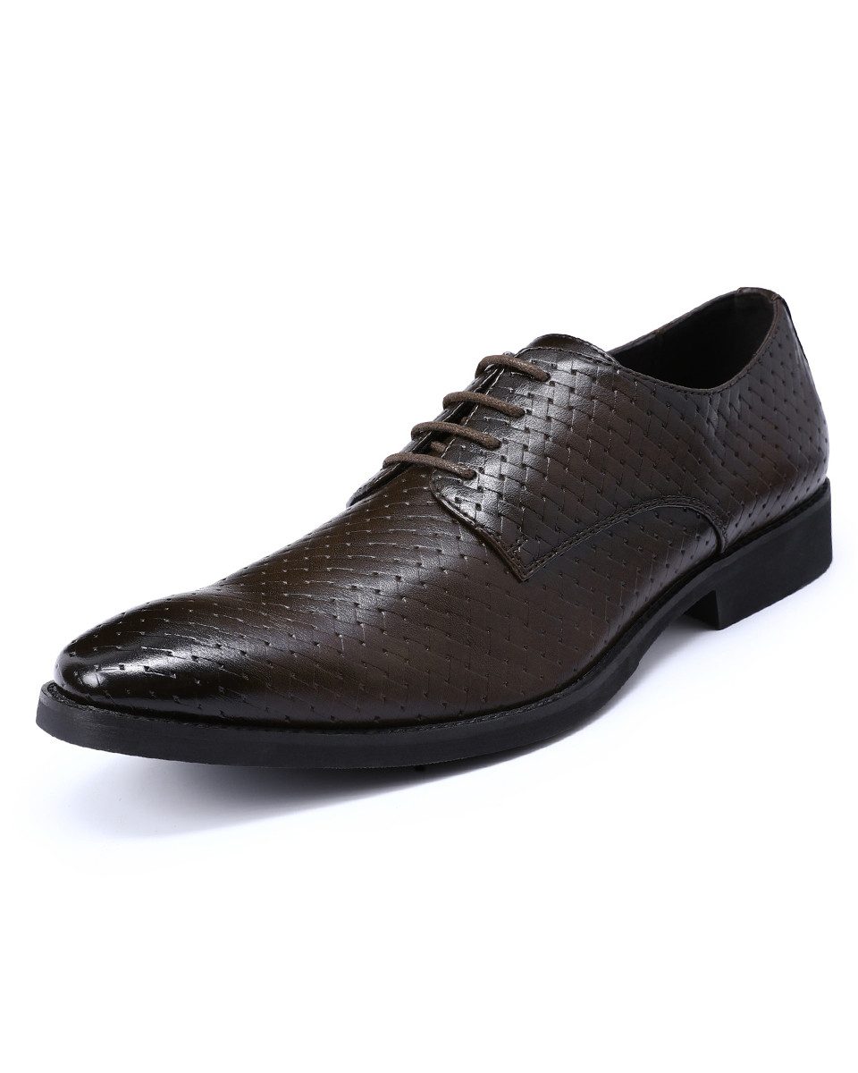Allthemen Schnürschuh Schnürschuhe Herren geflochtene Lederschnürschuhe Businessschuhe