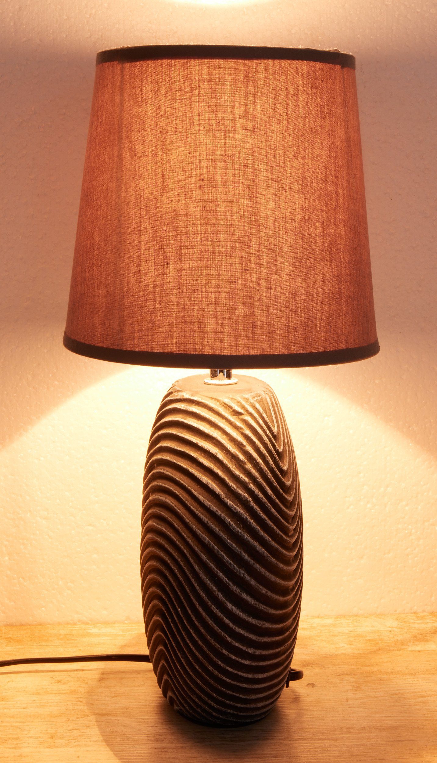 BRUBAKER Tischleuchte Zen Garden Tischlampe, Ohne Leuchtmittel, moderne Nachttischlampe mit Keramikfuß – Bild 4 von 5