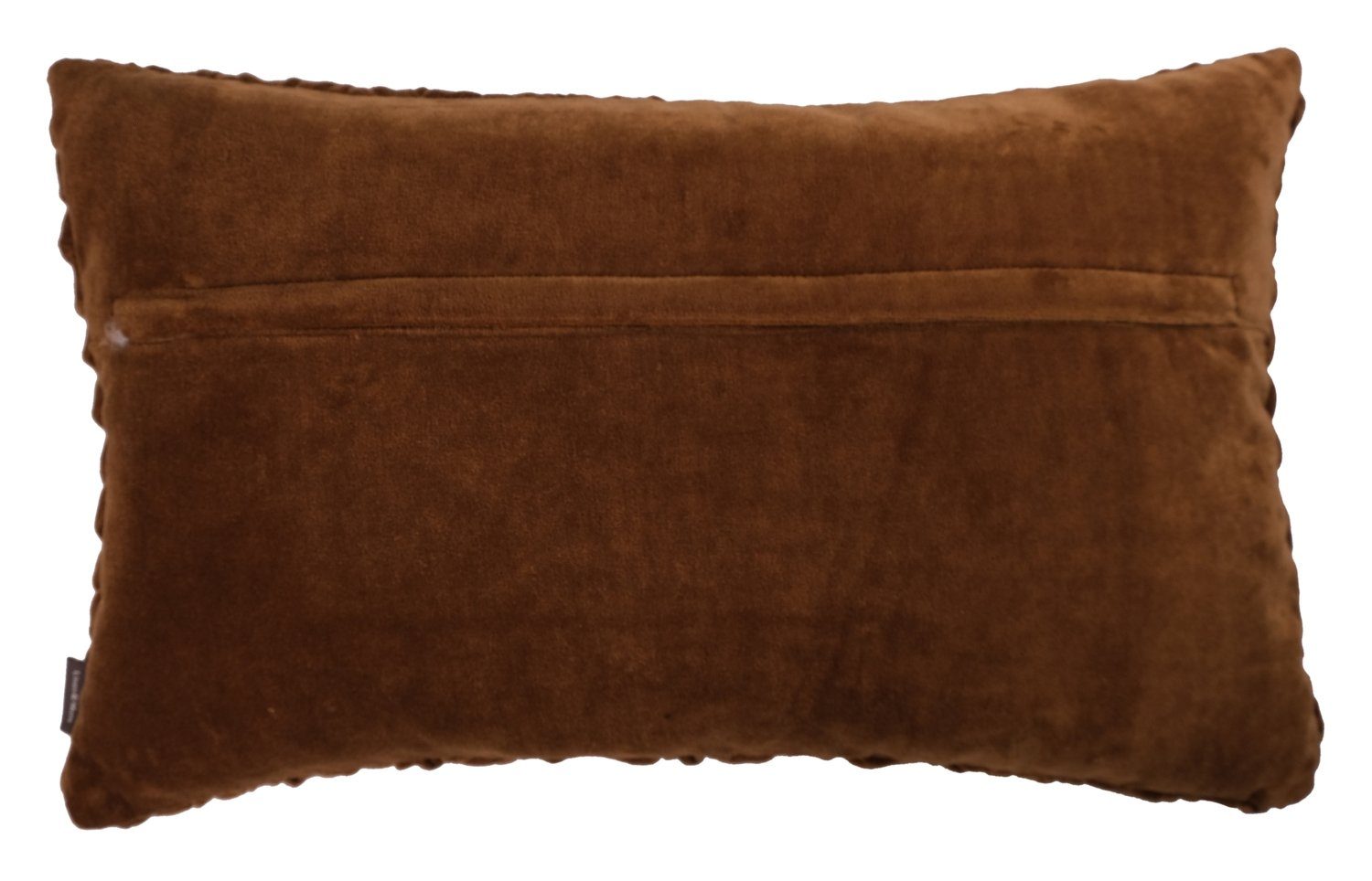 Dekokissen SMOCK, Braun, Flechtmuster, Samt, 30 x 50 cm