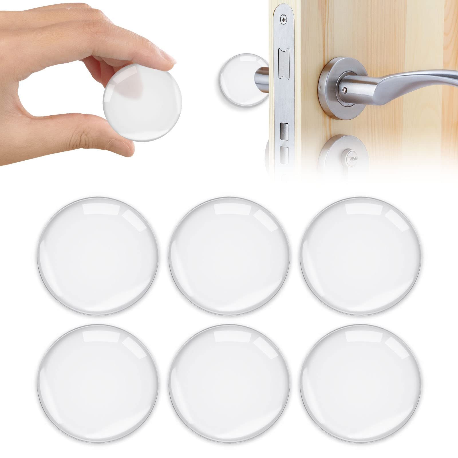 FOUORTUNATE-BEE Wandtürstopper Transparenter Türstopper selbstklebend, 40 x 8 mm Wandtürstopper (6 St), Türpuffer für Wand, Möbel und Schrank, durchsichtig, ohne Bohren
