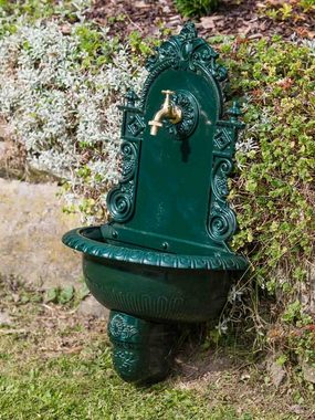 Aubaho Gartenbrunnen Waschbecken Wandbrunnen Wein Garten Alu grün antik Stil Brunnen Waschp