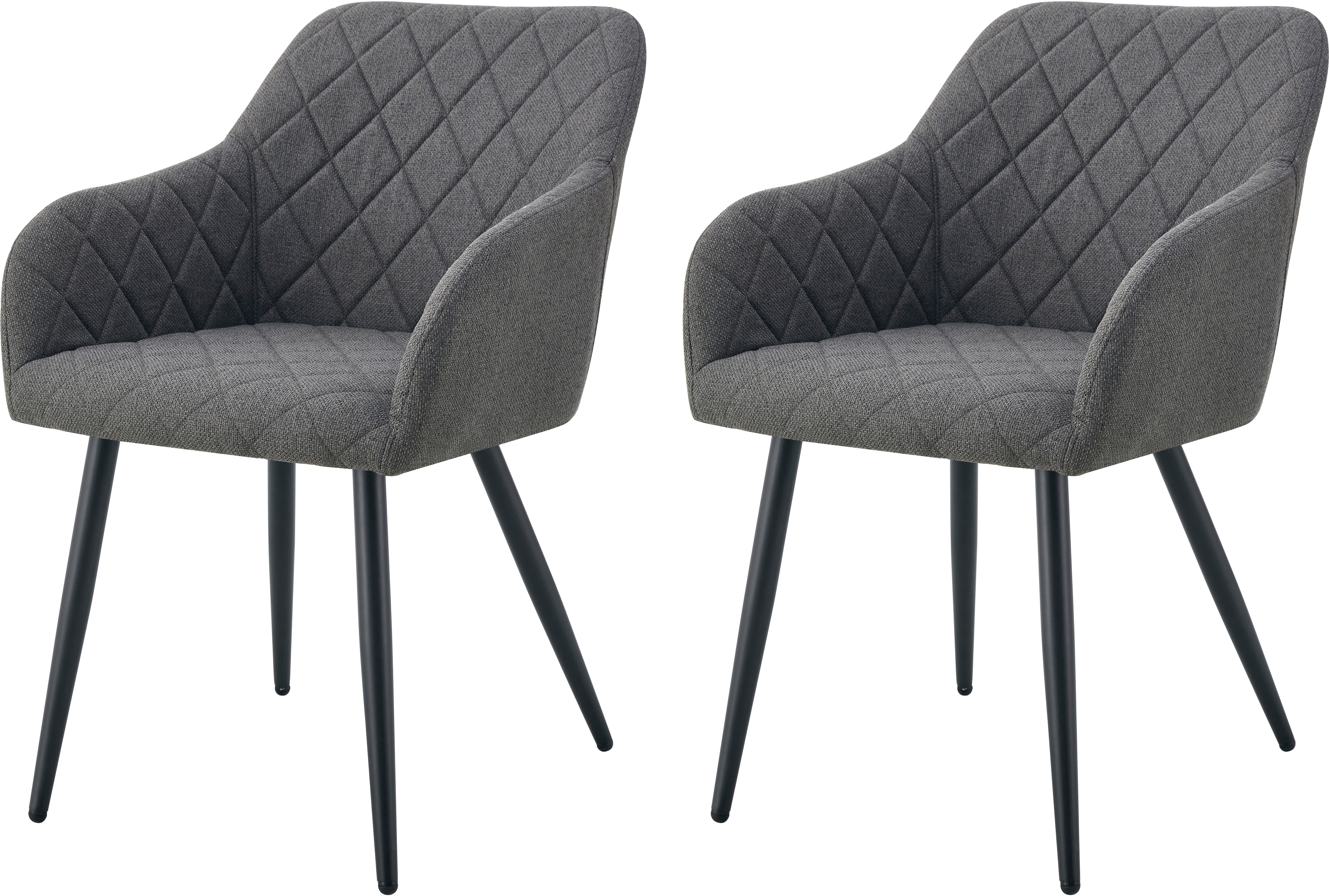 Home affaire Esszimmerstuhl SUDBURRY, 2er Set, mit Metallgestell in matt schwarz (Set, 2 St), in verschiedenen Farben, Belsatbarkeit pro Stuhl 120 kg, mit Griffloch