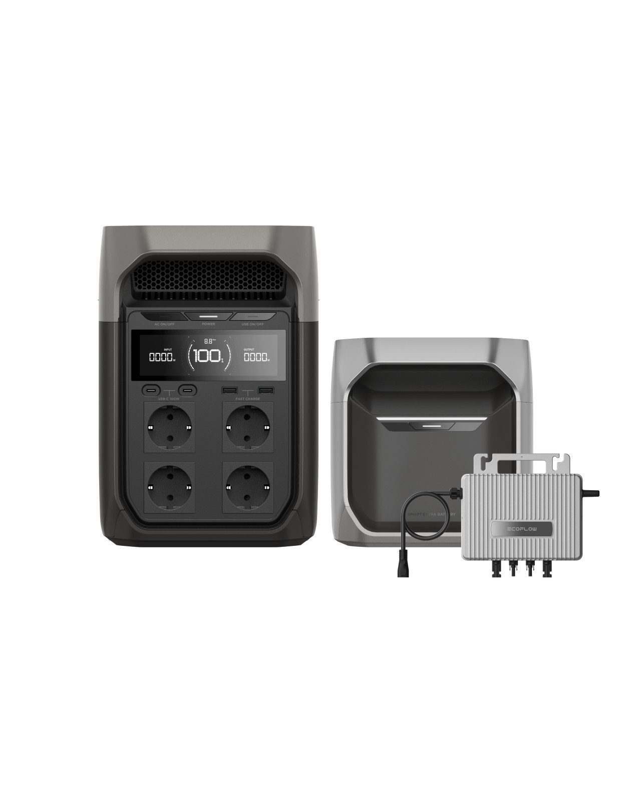 Ecoflow EcoFlow Powerstation Delta 3 mit intelligentem Zusatzakku 1 024 Wh Powerstation, LFP erweiterbare Batterie, für Wohnmobile, Camping und Stromausfälle