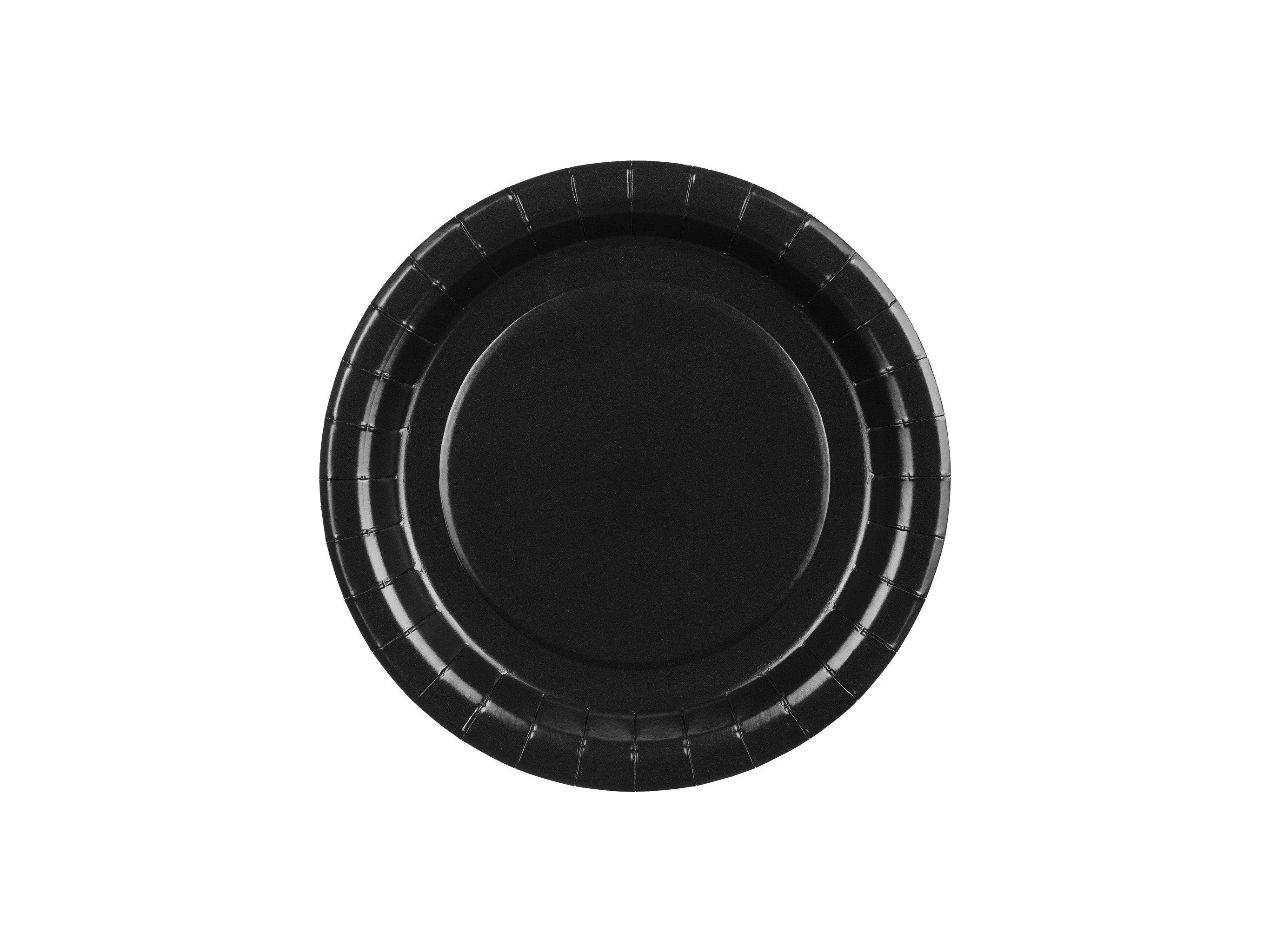 partydeco Teller, Pappteller 18cm 6er Set Schwarz