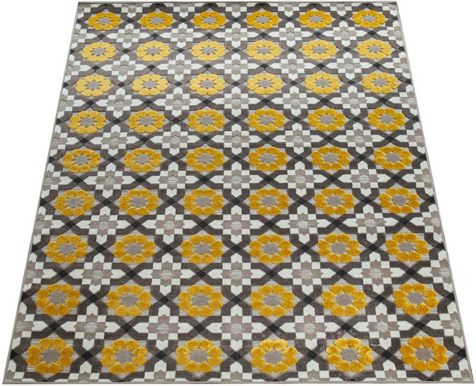 Teppich Charleroi 492, Paco Home, rechteckig, Höhe: 3 mm, 3D-Design, Motiv  Blüten, In- und Outdoor geeignet