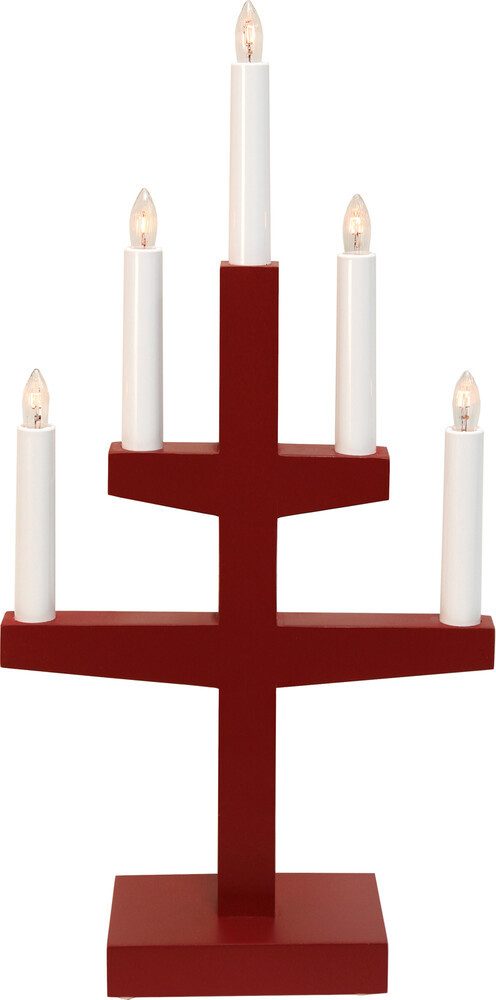STAR TRADING LED Schwibbogen "Trapp" 5-flammig, Holz, rot, L240mm