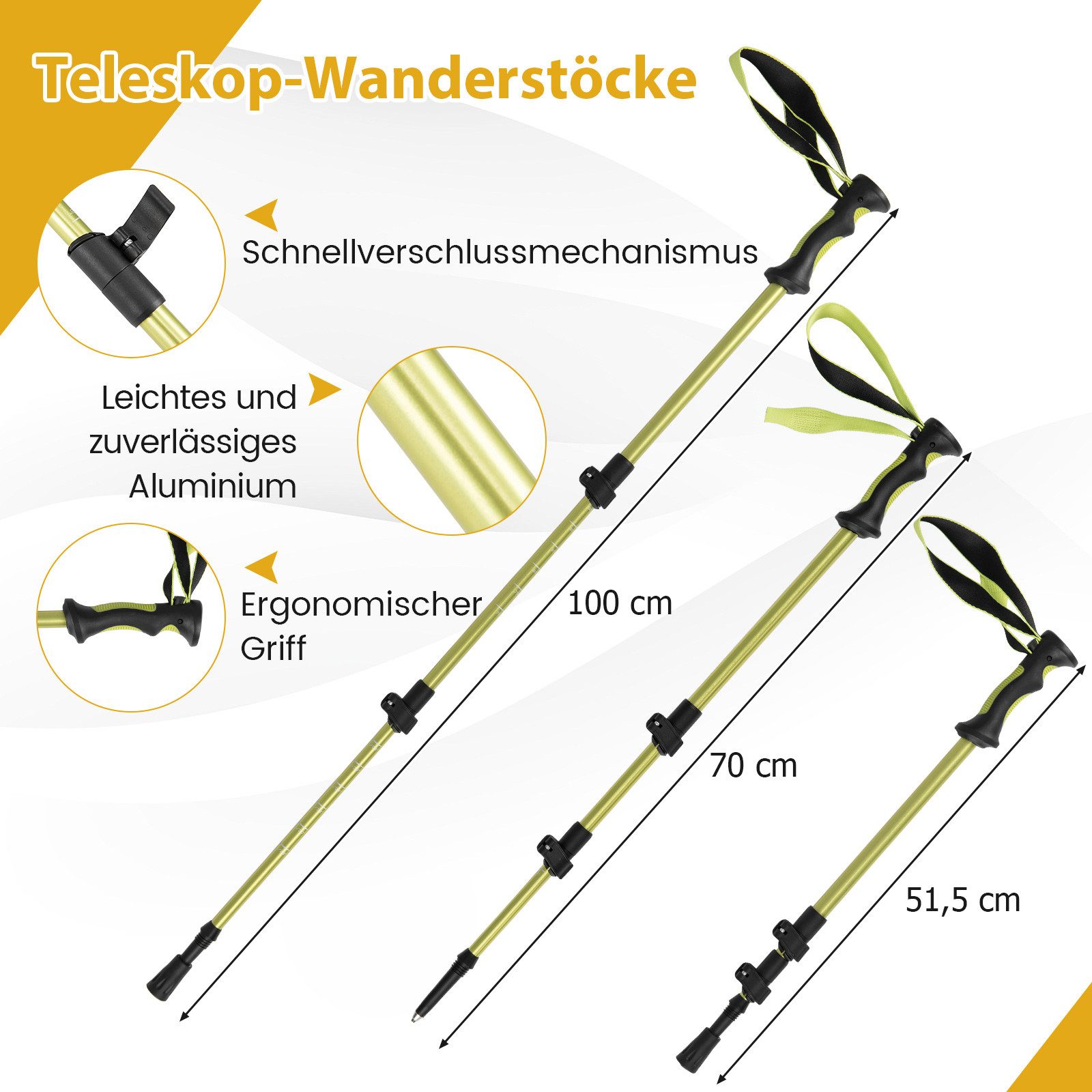 COSTWAY Schneeschuhe, Kinderschneeschuhe mit Teleskop-Wanderstöcken & Tragetasche