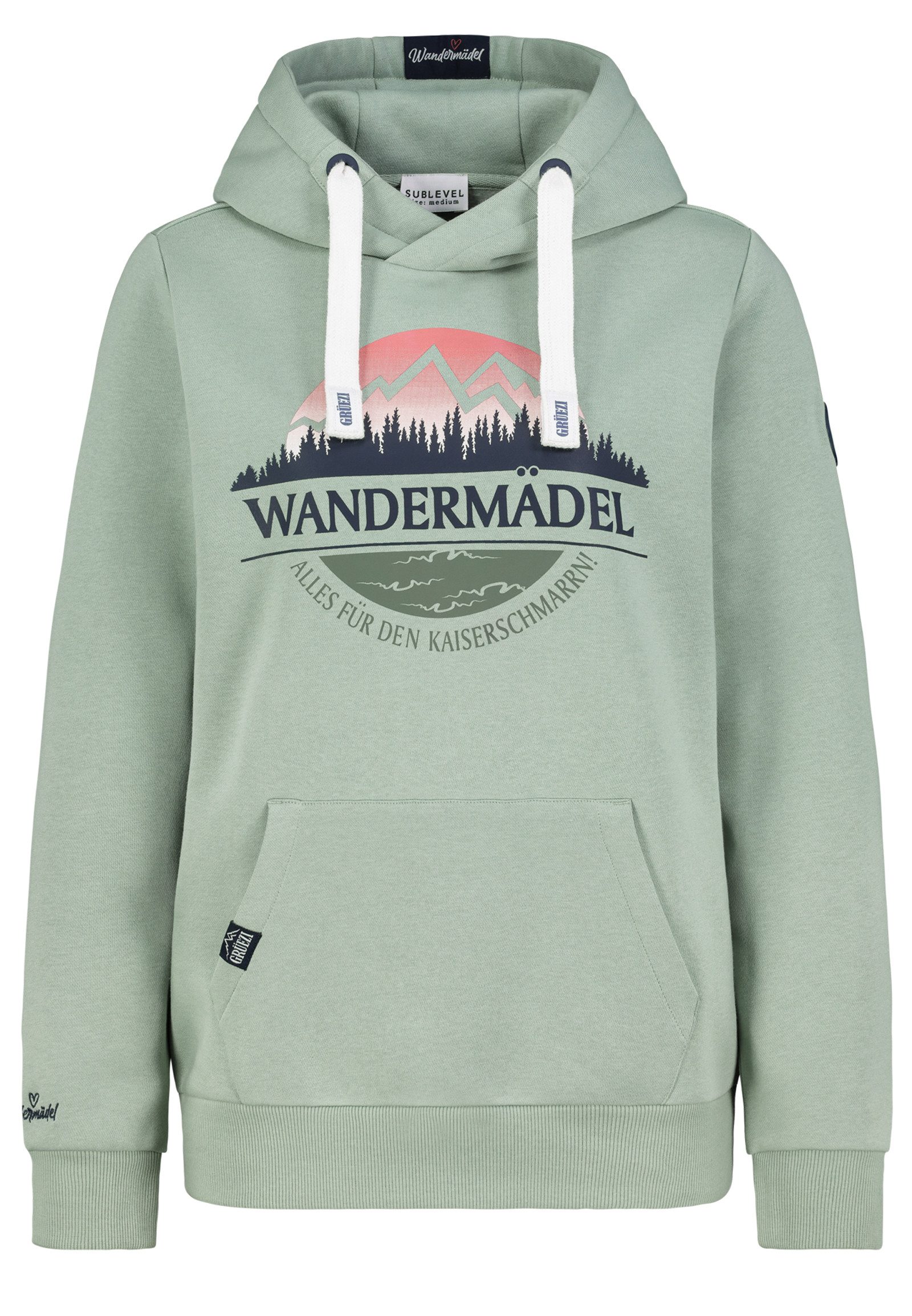 Hoodie Kängurutasche Elastischer Bund Schriftzug Freizeitlook