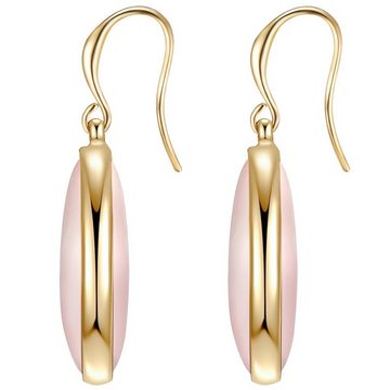 Lulu & Jane Paar Ohrhänger Ohrhänger gelbgold Naturstein rosa