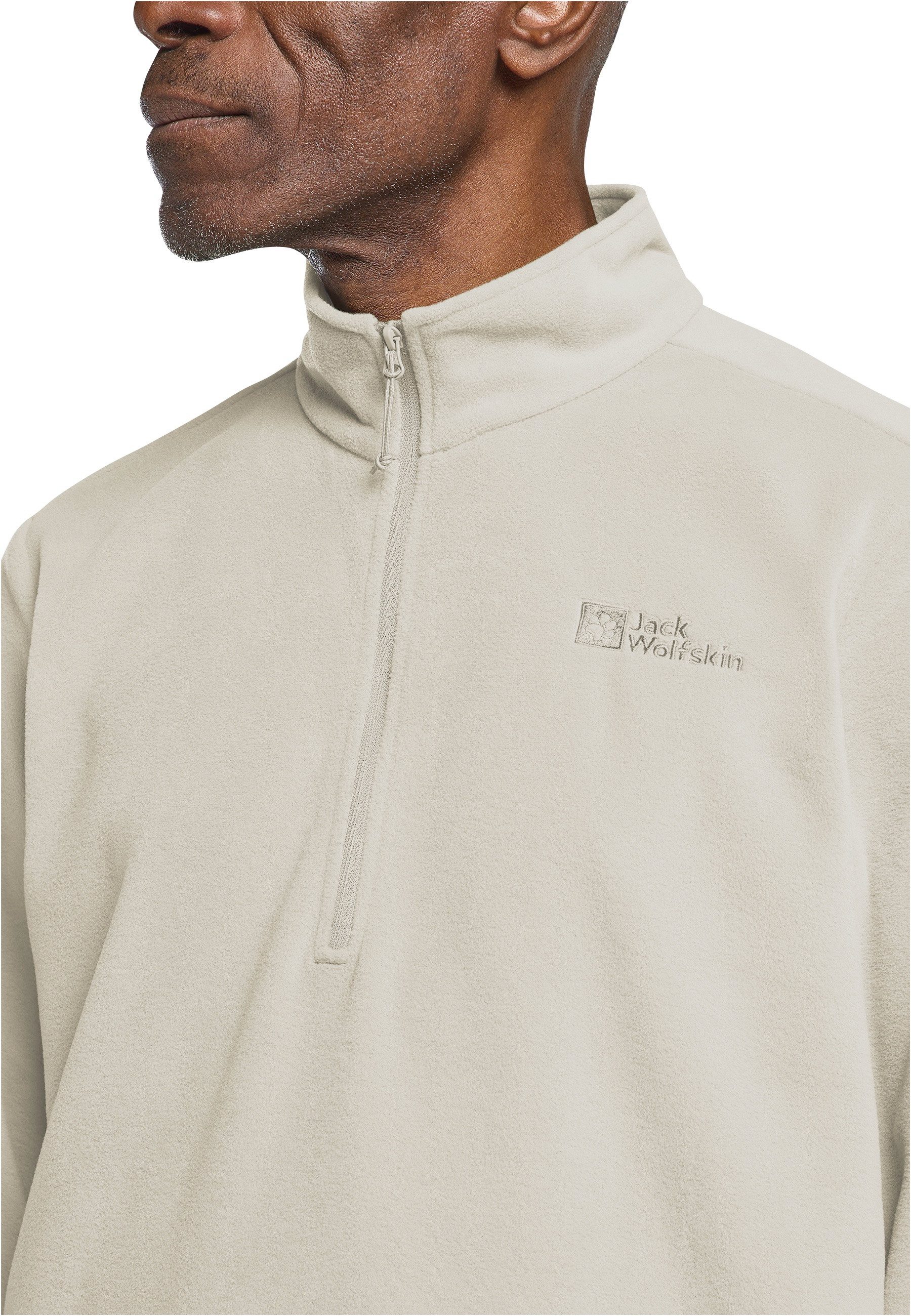 Jack Wolfskin Fleecepullover TAUNUS HZ M für Wandern und Trekking, mit Stehkragen, mit halbem Reißverschluss