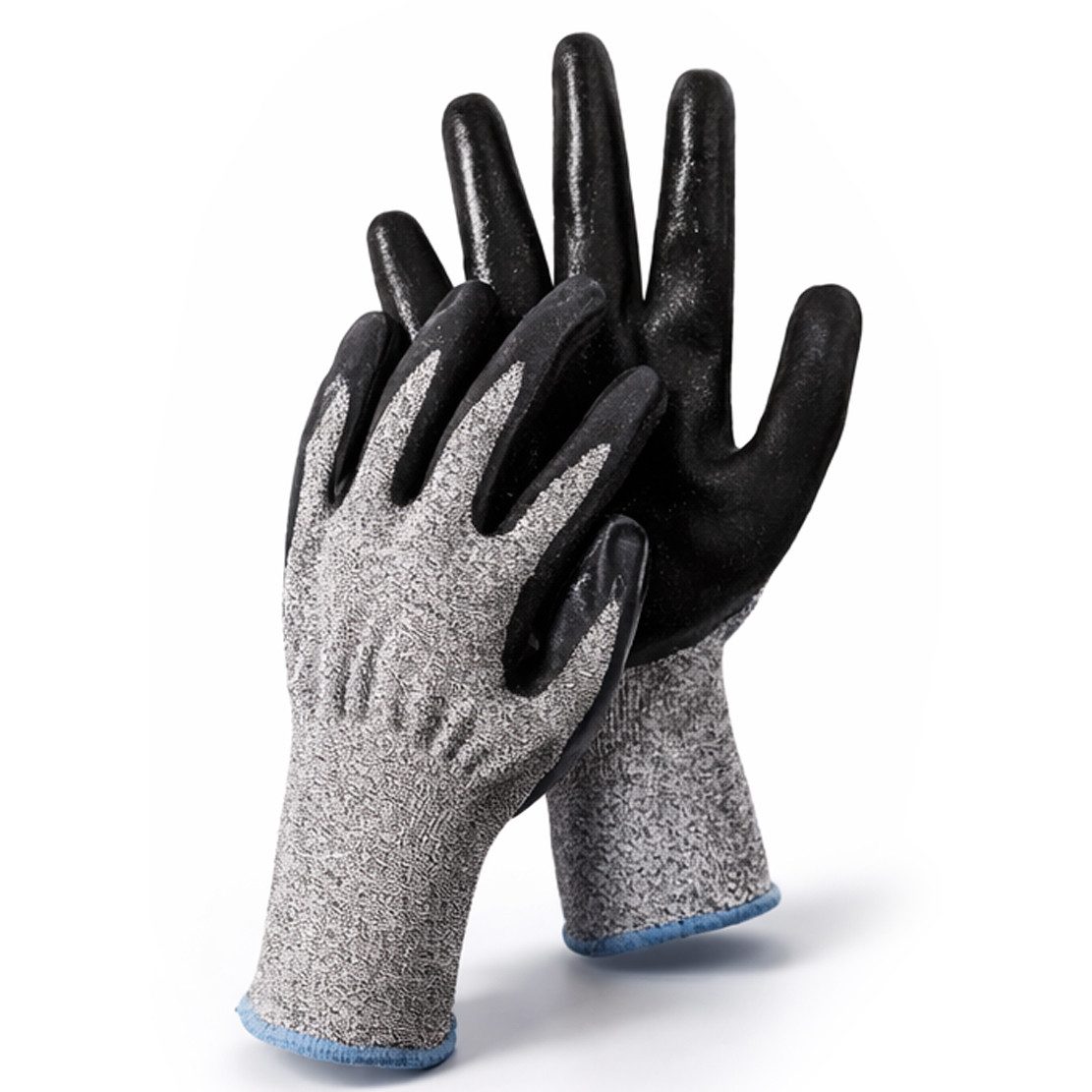Kaiser24 Arbeitshandschuhe Schnittschutz Handschuhe Nitril rutschfest Arbeit Paar grau