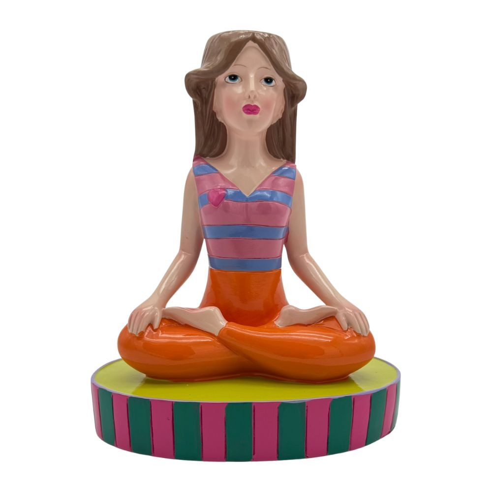 Kersten BV Dekovase Yoga Frau Brünette Polyresin – Yoga-Deko (1 St), 16,5x10x20cm