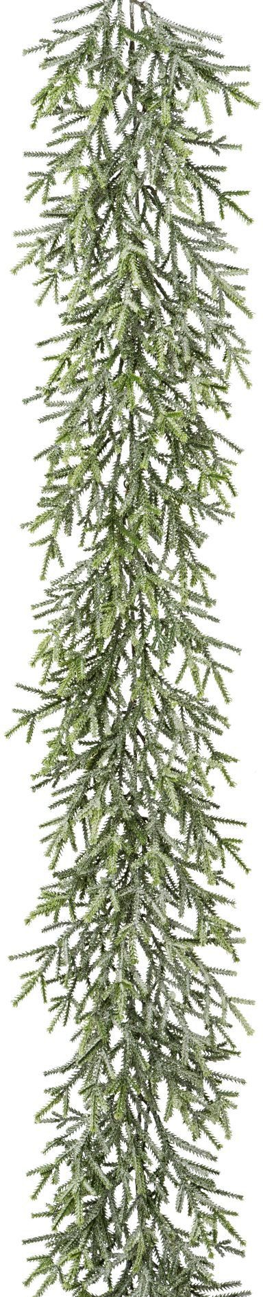 Girlande deco, Kunstpflanze Minizweigen geeister 180 Länge Creativ aus Optik, cm in Weihnachtsgirlande Fichte, Weihnachtsdeko, Winterliche