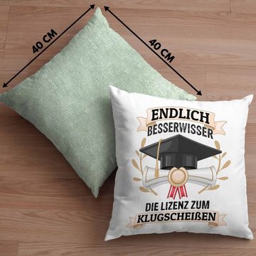 Trendation Dekokissen Trendation - Bachelor Abschluss Geschenk Kissen Prüfung Bestanden Uni Graduation Geschenkidee - Endlich Besserwisser Dekokissen mit Füllung 40x40