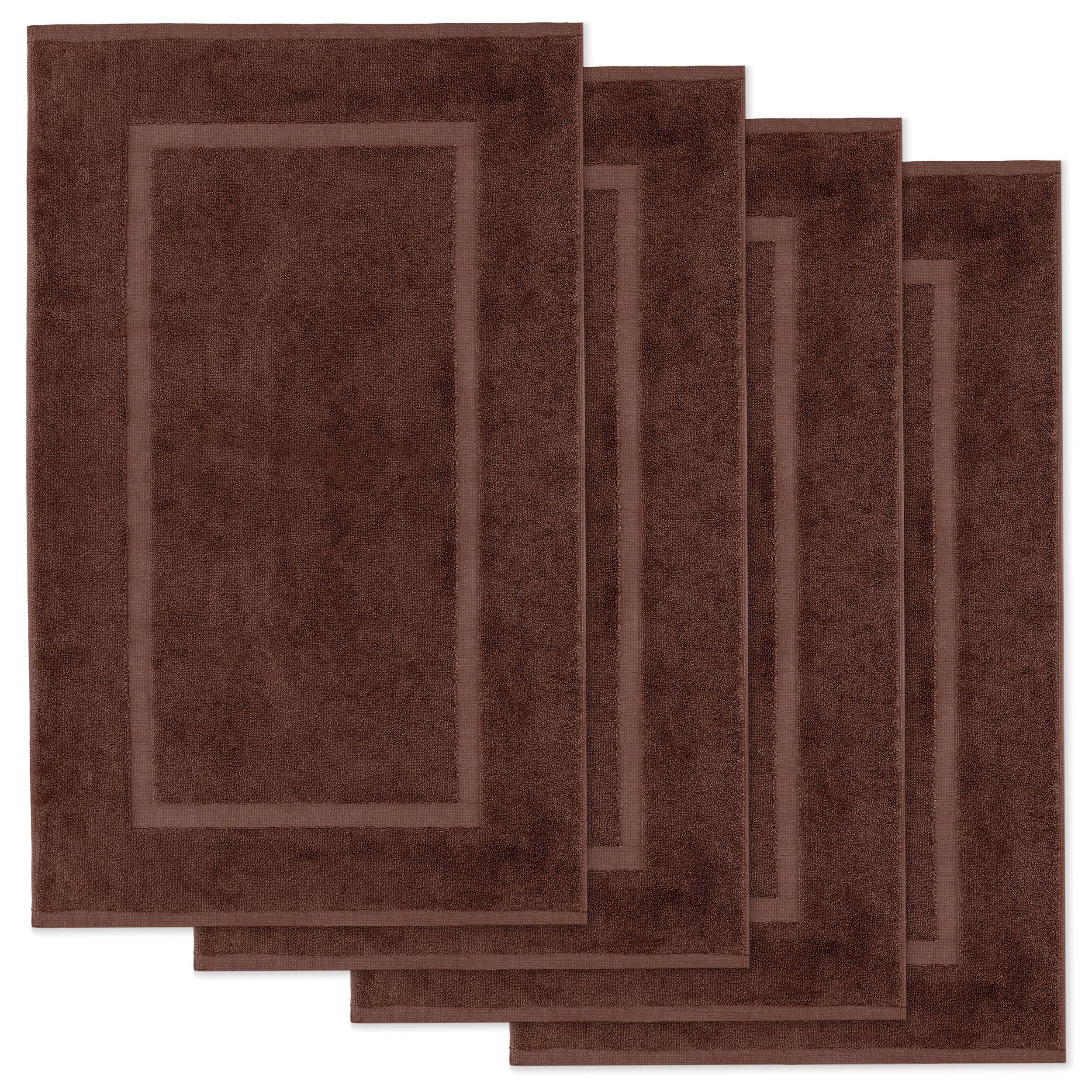 Lavea Badematte 4er Set Badeteppiche Elena Frottee 50x80 cm Badvorleger, 100% Baumwolle, 500 g/m² Frottier, weich & saugstark, pflegeleicht