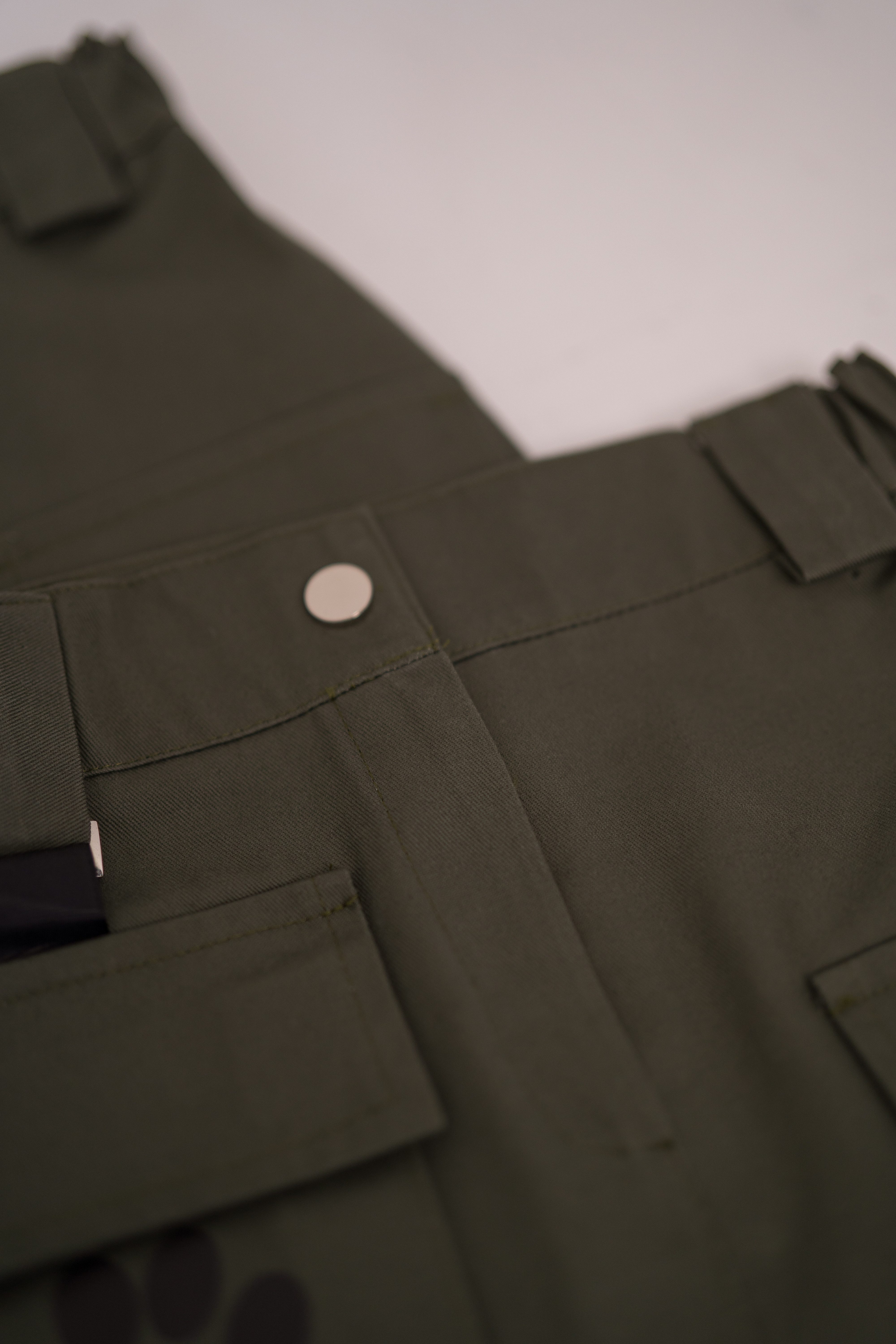 LEMONI Cargorock Cargo-Jeansrock mit Pfoten-Druck für Mädchen – khaki