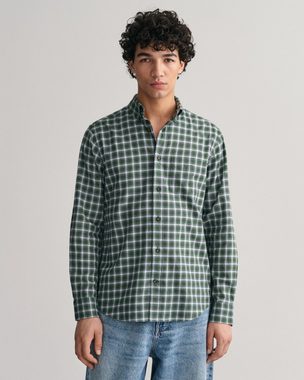 Gant Langarmhemd Regular Fit Flanellhemd mit Mikro-Tartanmuster