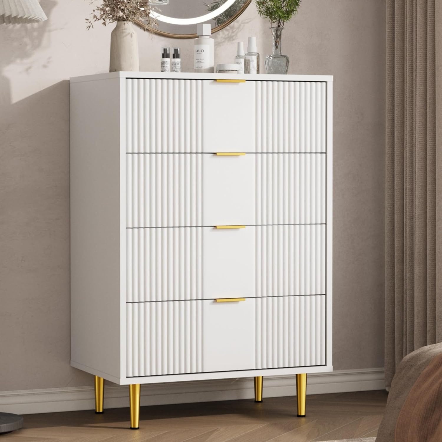 GarveeMore Kommode mit 4/ 5 / 6 Schubladen Sideboard Komodenschrank Schubladenschrank