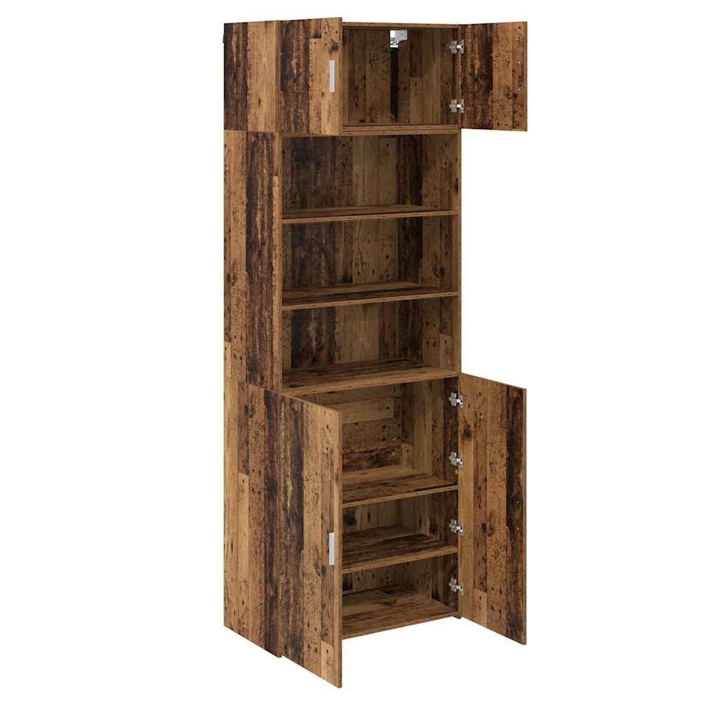 vidaXL Sideboard Aufbewahrungsschrank Altholz 80 x 42,5 x 225 cm Holzwerkstoff (1 St)