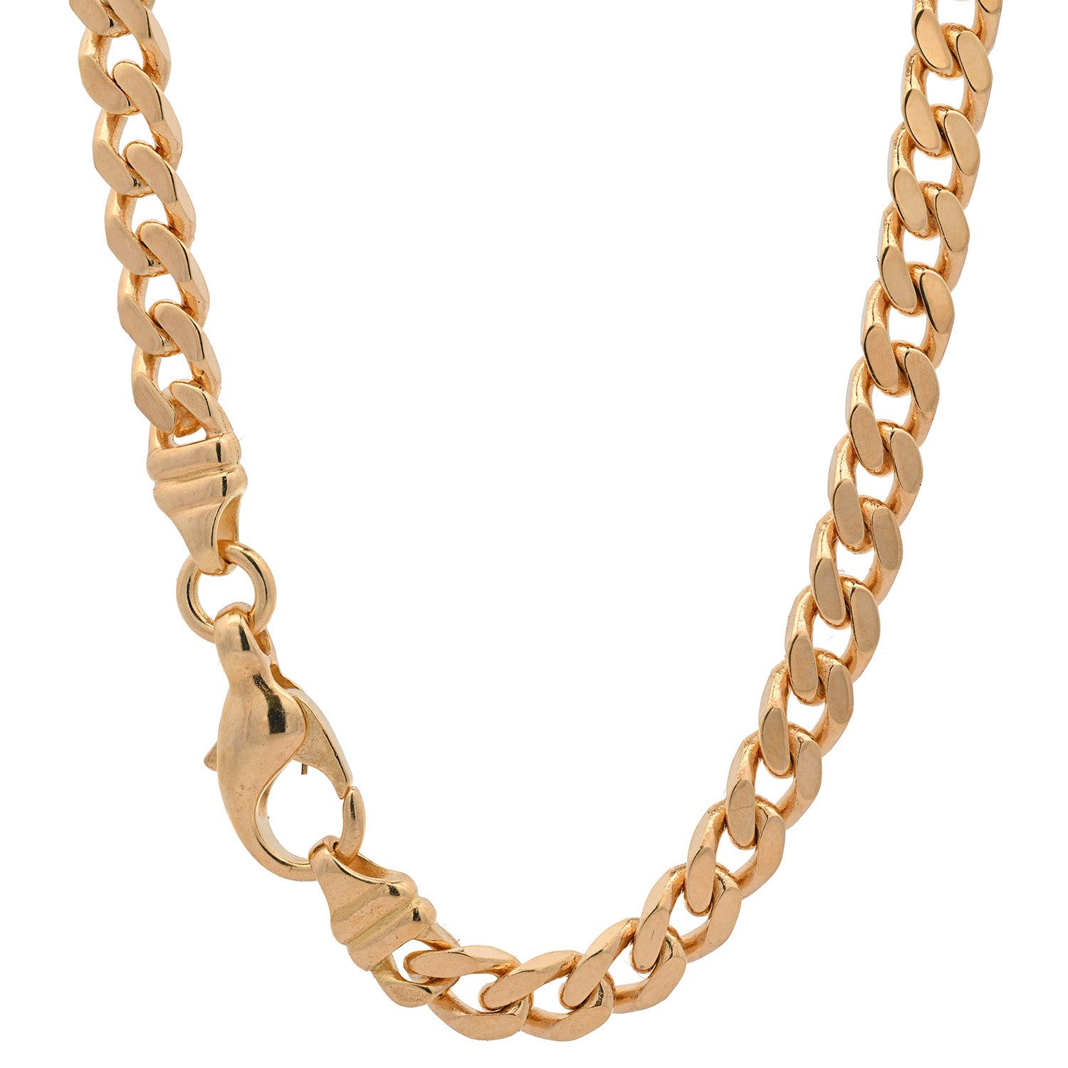 HOPLO Panzerkette Goldkette Panzerkette Länge 55cm - Breite 4,0mm - 750-18 Karat Gold, Made in Germany