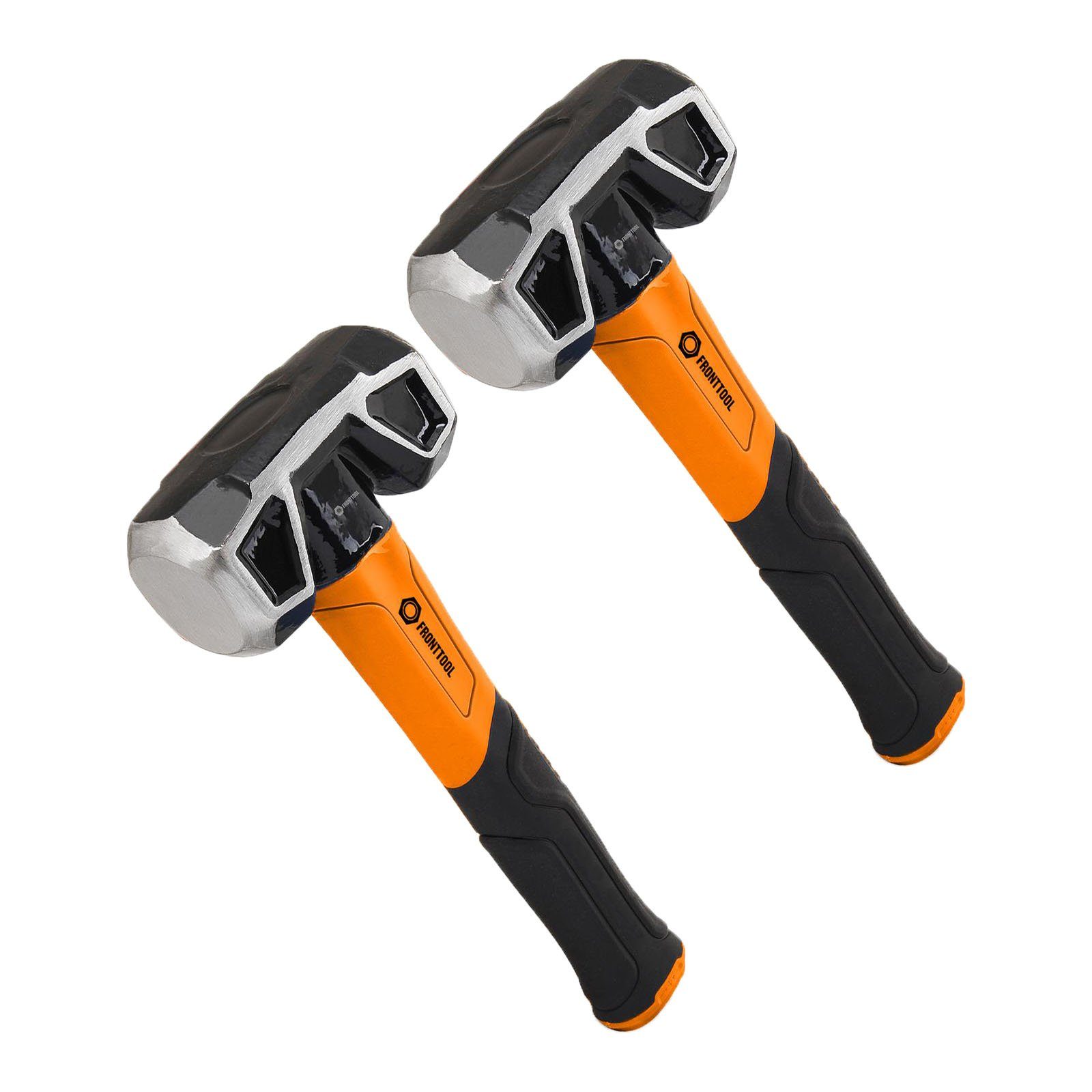 Fronttool Hammer 2x Fäustel 2in1, Doppelkopf Hammer 25cm /1350g - Karbonstahl