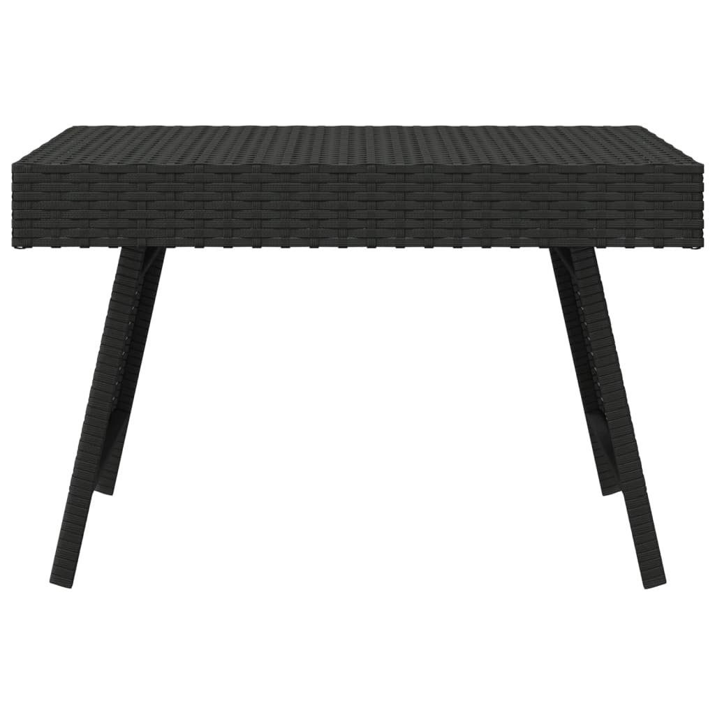 Schwarz 60x40x38 cm | Schwarz vidaXL Rattan Beistelltisch Poly Beistelltisch (1-St) Schwarz Klappbar