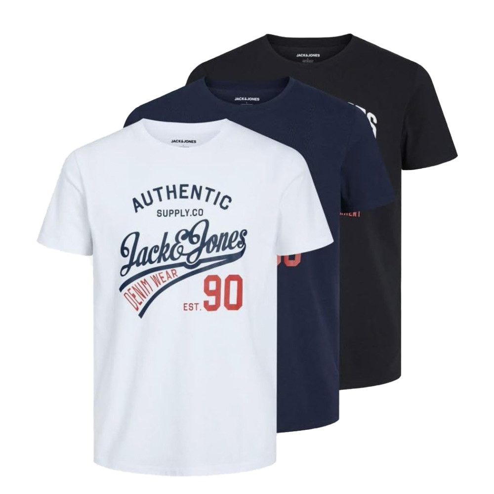 Rundhalsshirt JJETHAN TEE SS CREW NECK 3PK MP NOOS