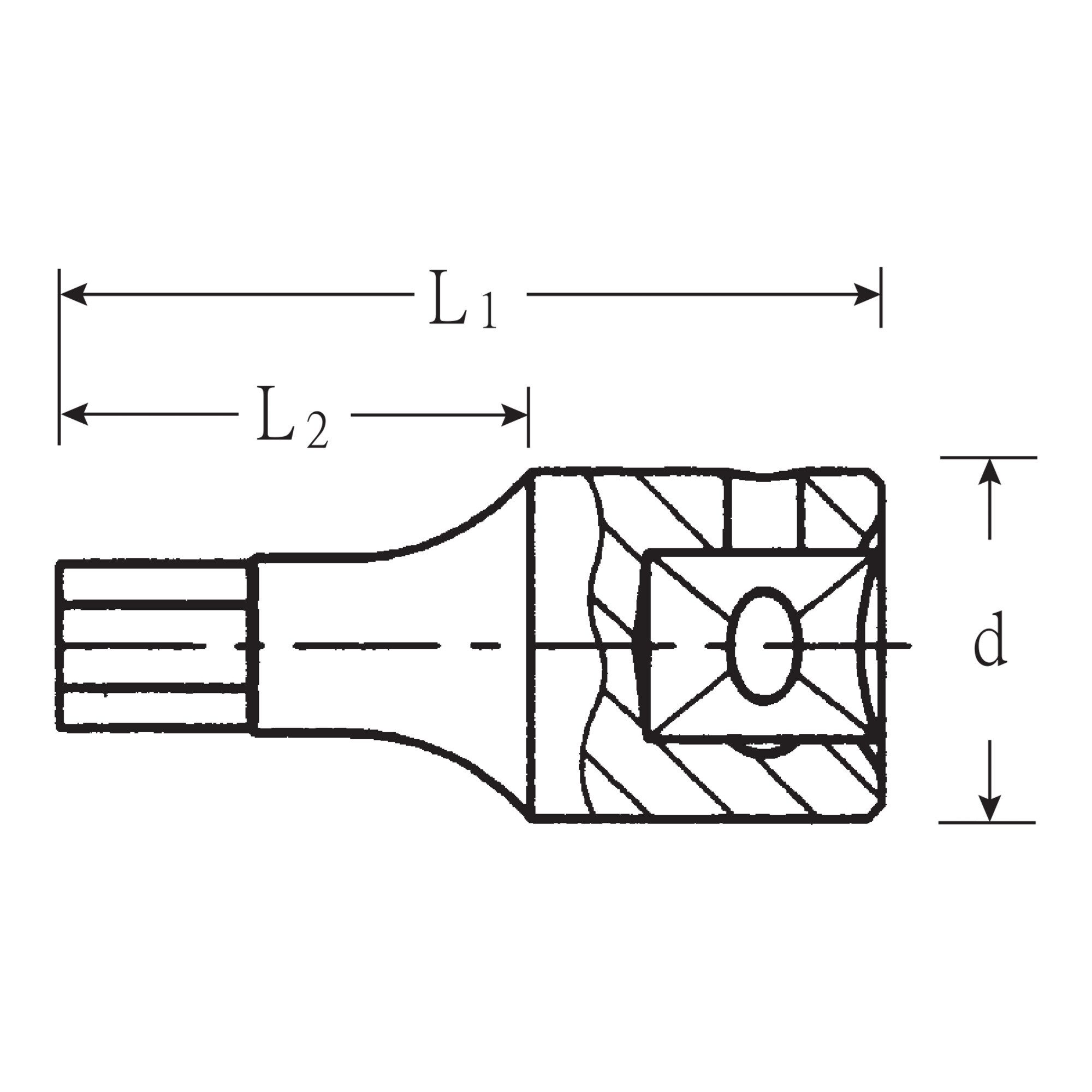 Stahlwille Steckschlüssel Stahlwille 1/4" (6,3mm) INHEX-Einsatz SW.3mm L.28mm