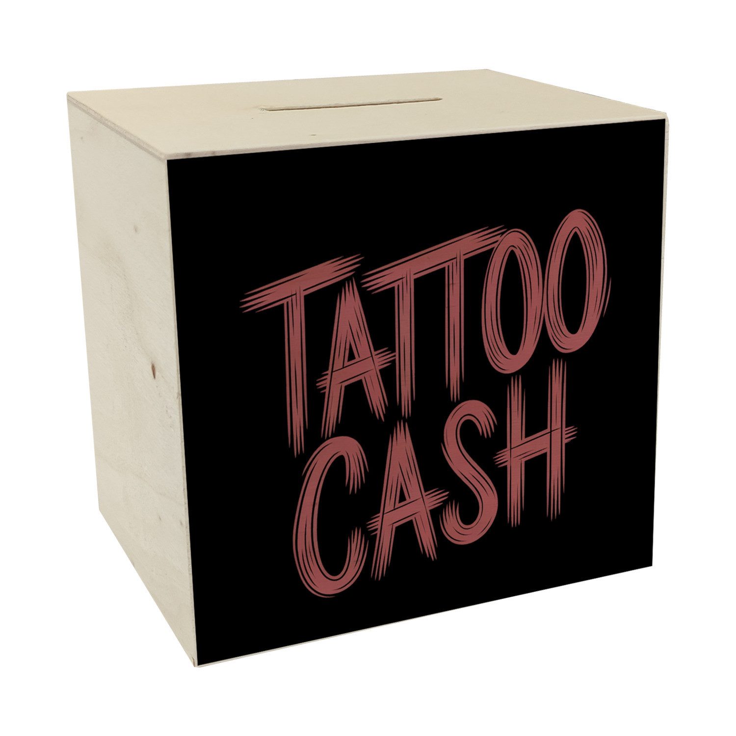 Spardose Tattoo Cash Spardose aus Holz für Tattoo-Fans
