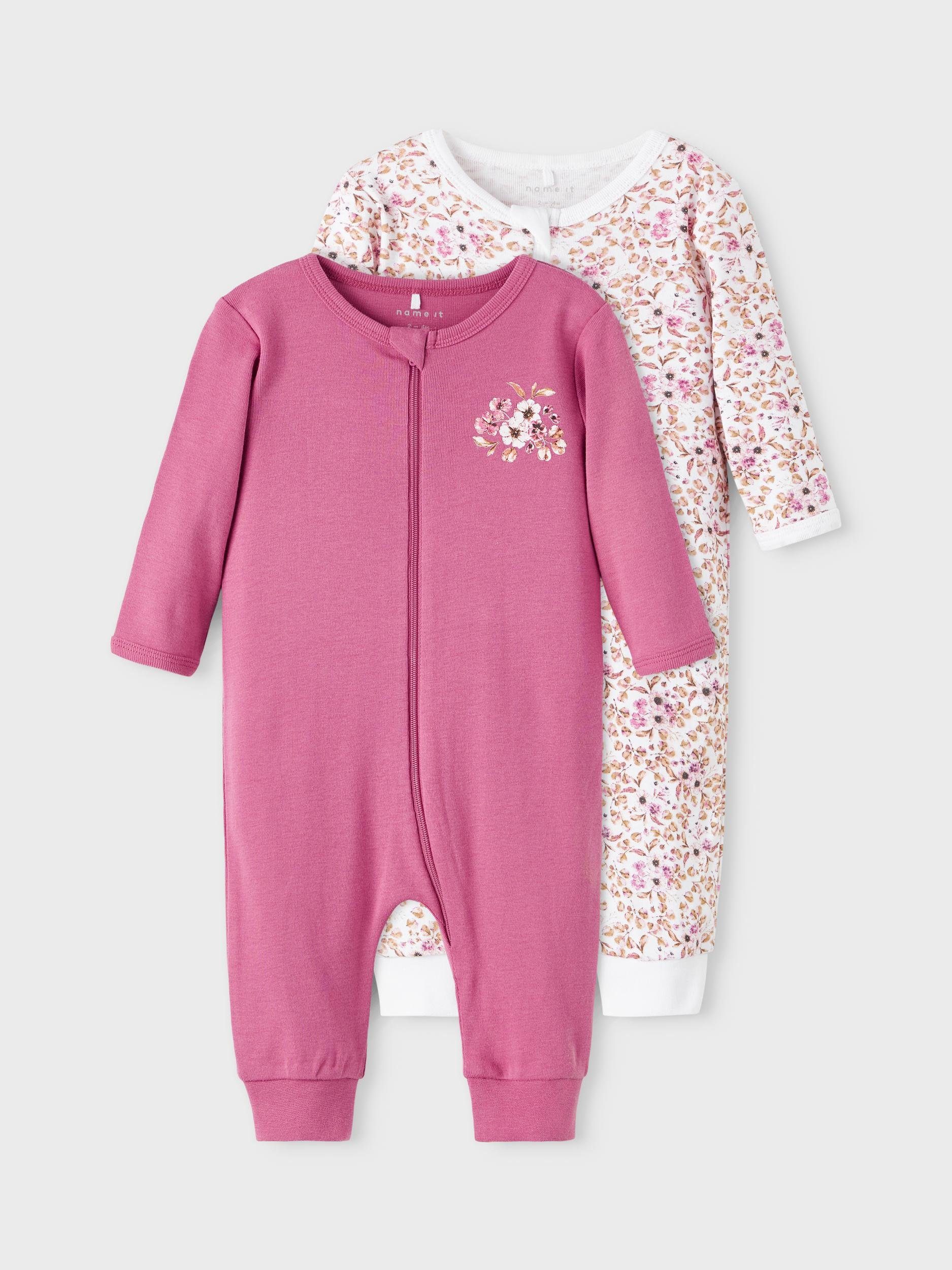 Name It Schlafoverall ROSE NBFNIGHTSUIT ZIP FLOWER 2P