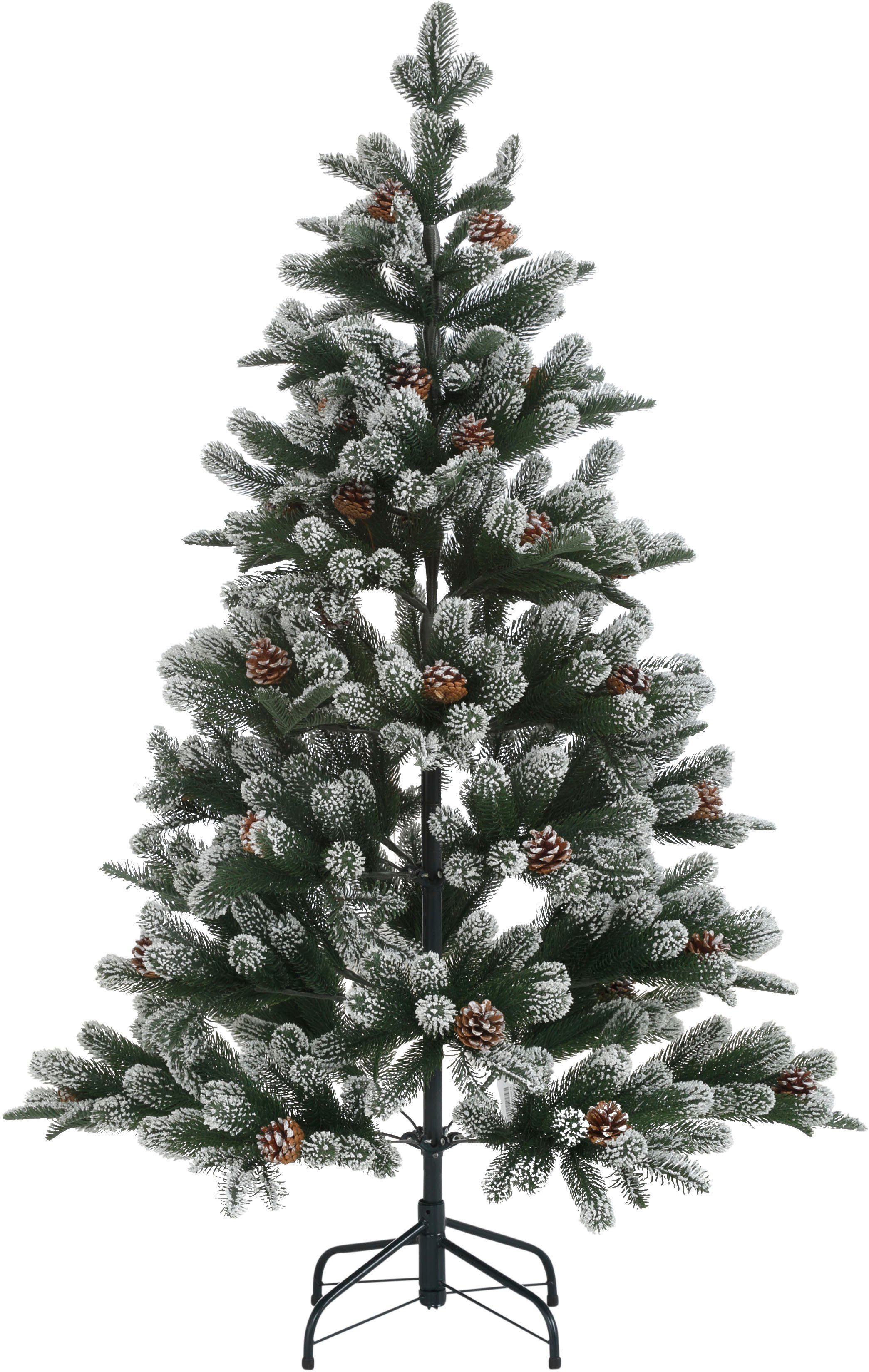Myflair Möbel & Accessoires Künstlicher Weihnachtsbaum Weihnachtsdeko, Snow on Green, künstlicher Christbaum, Tannenbaum, mit leicht beschneiten Ästen und Tannenzapfen