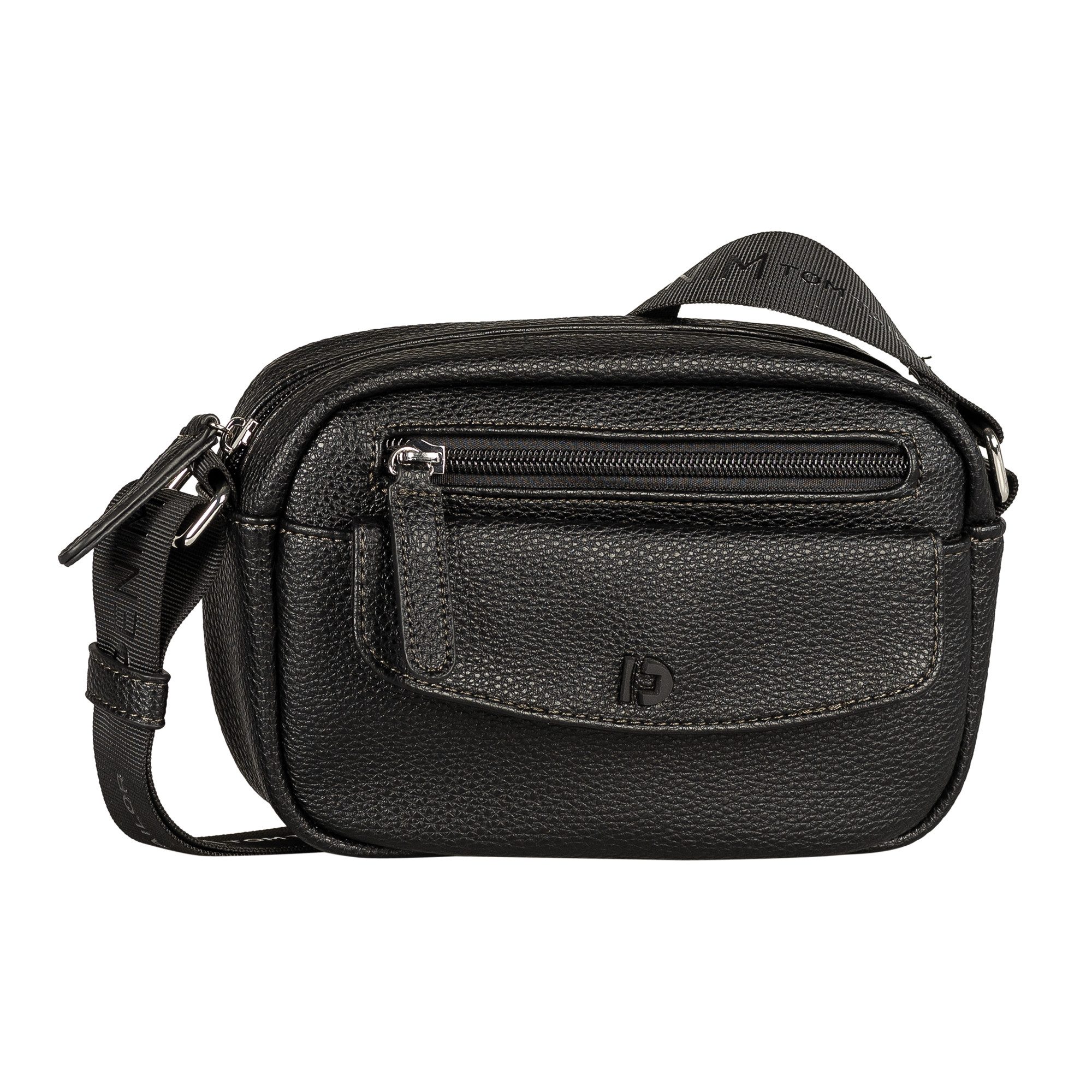 TOM TAILOR Denim Umhängetasche Fara, weicher softer Style mit Kontrastgewebeband und glossy Logodruck