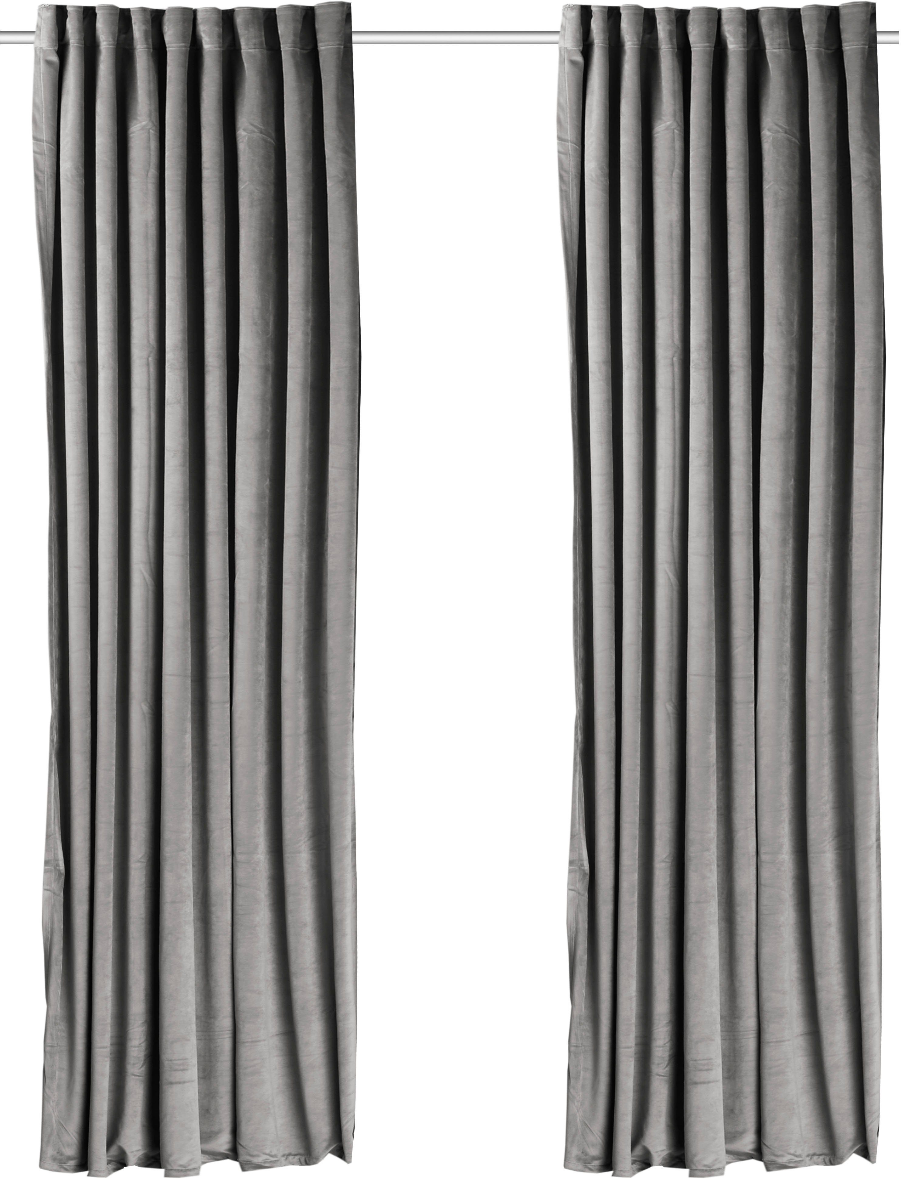 OTTO home Vorhang Velvet uni (2 St), Multifunktionsband, blickdicht, Blickdichter Samt, 2-er Set, edel, Gardine, multifunktional