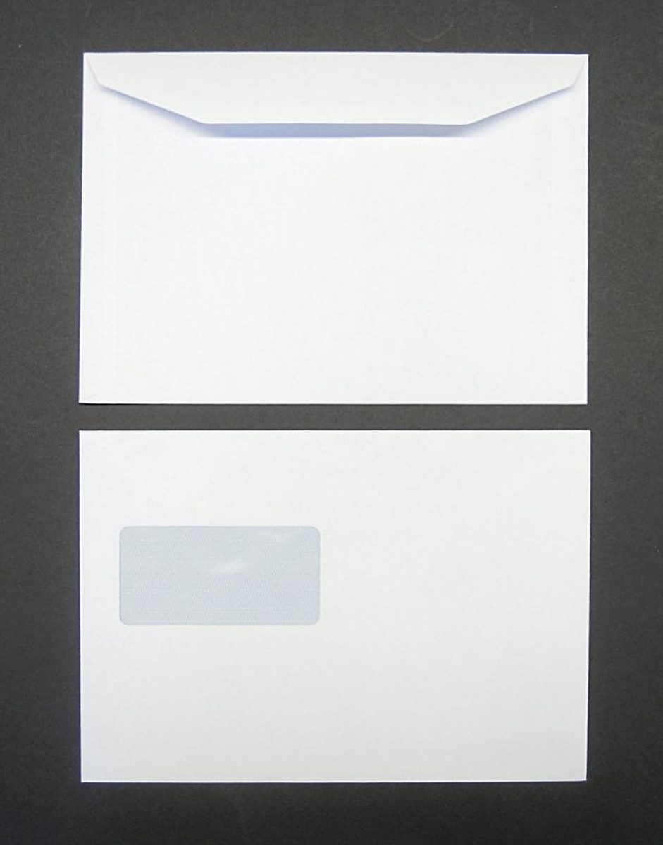 Blanke Briefhüllen Briefumschlag Kuvertierhüllen C5 90g/qm gummiert Sonderfenster VE=500 Stück weiß.