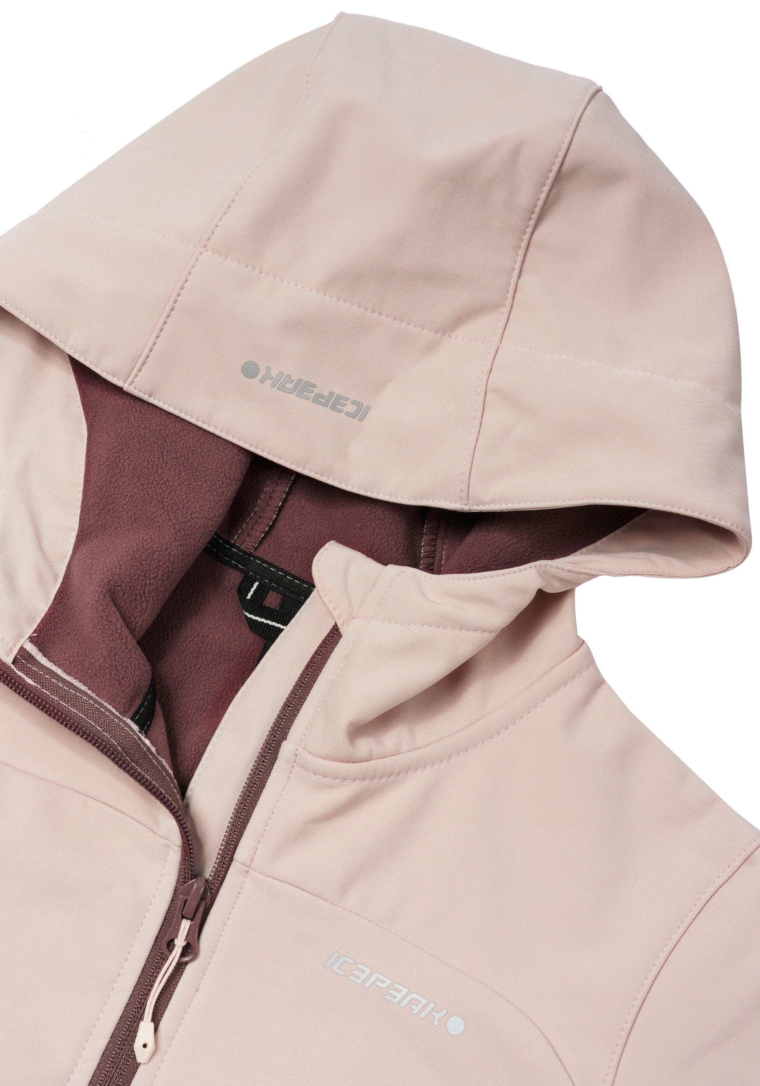 Icepeak Softshelljacke K SOFTSHELLJACKE mit BABY Logoschriftzügen modischen KOBRYN PINK