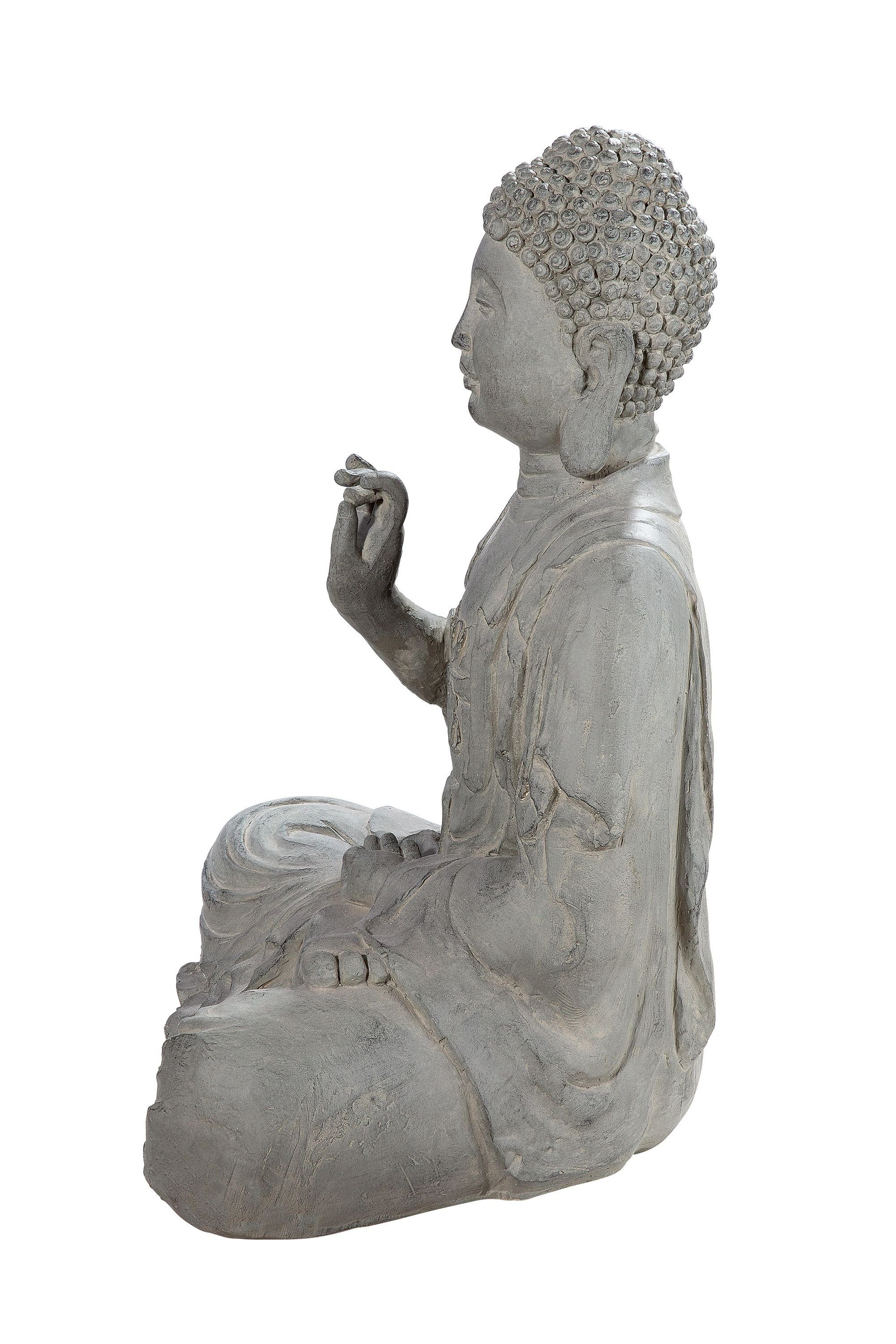 60,5cm GILDE Buddha B. - H. Skulptur - 52cm grau x GILDE Dekofigur Lotus