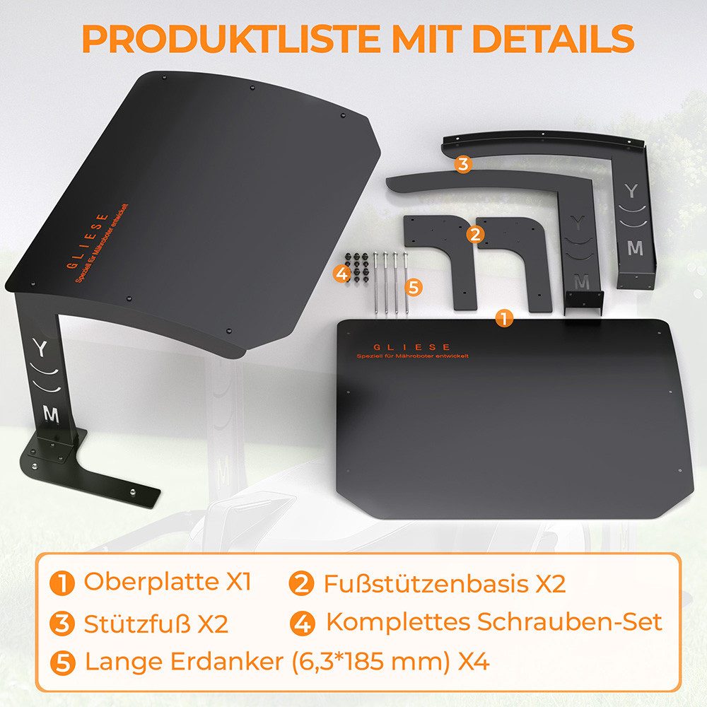 GLIESE POWER Mähroboter-Garage wetterfestes Unterstellhaus für Rasenmäher, 70x55x41 cm, BxTxH: 70x55x45 cm, (1-St)