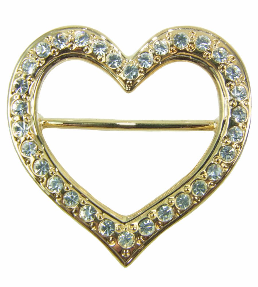 LUISIA® Schal Herz Schalring mit Strass - Gold