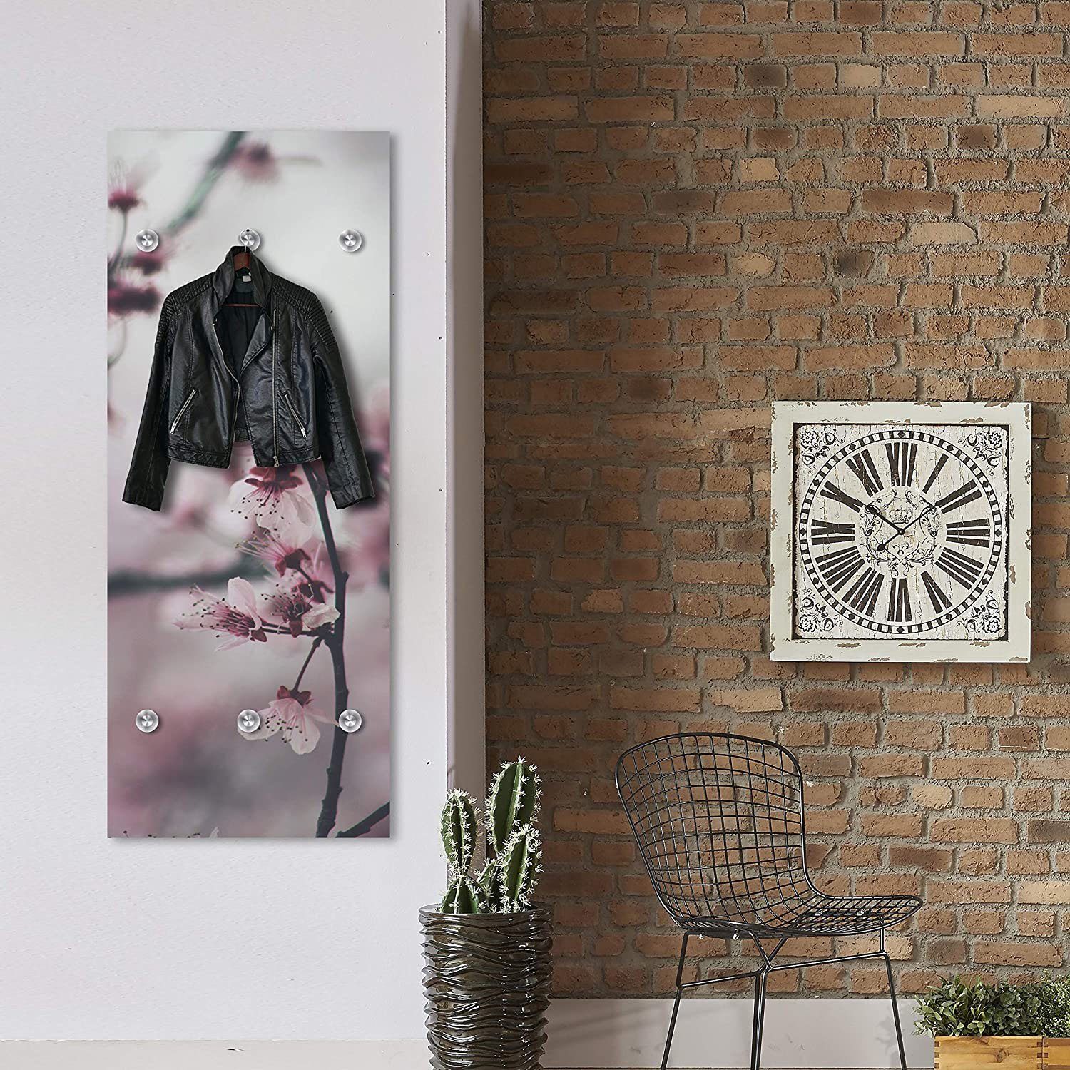 queence Garderobenleiste Violet, Kirschblüten, Wanddeko, Garderobe