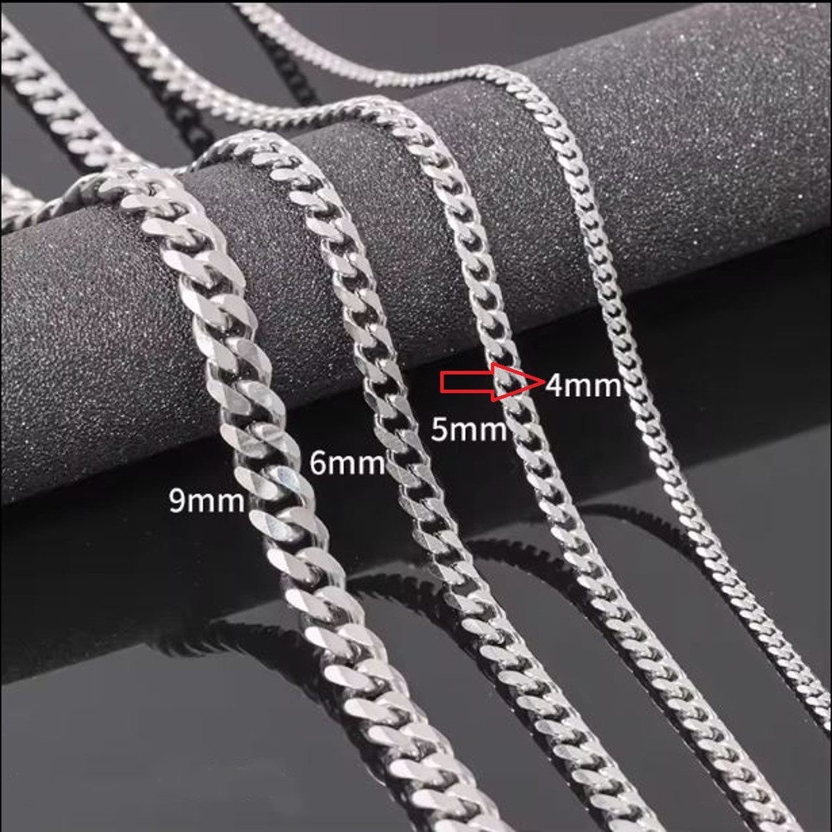 KARMA Panzerkette Edelstahlkette Herrenkette Damenkette silber Halskette, Herrenschmuck Damenschmuck Silberkette Gliederkette