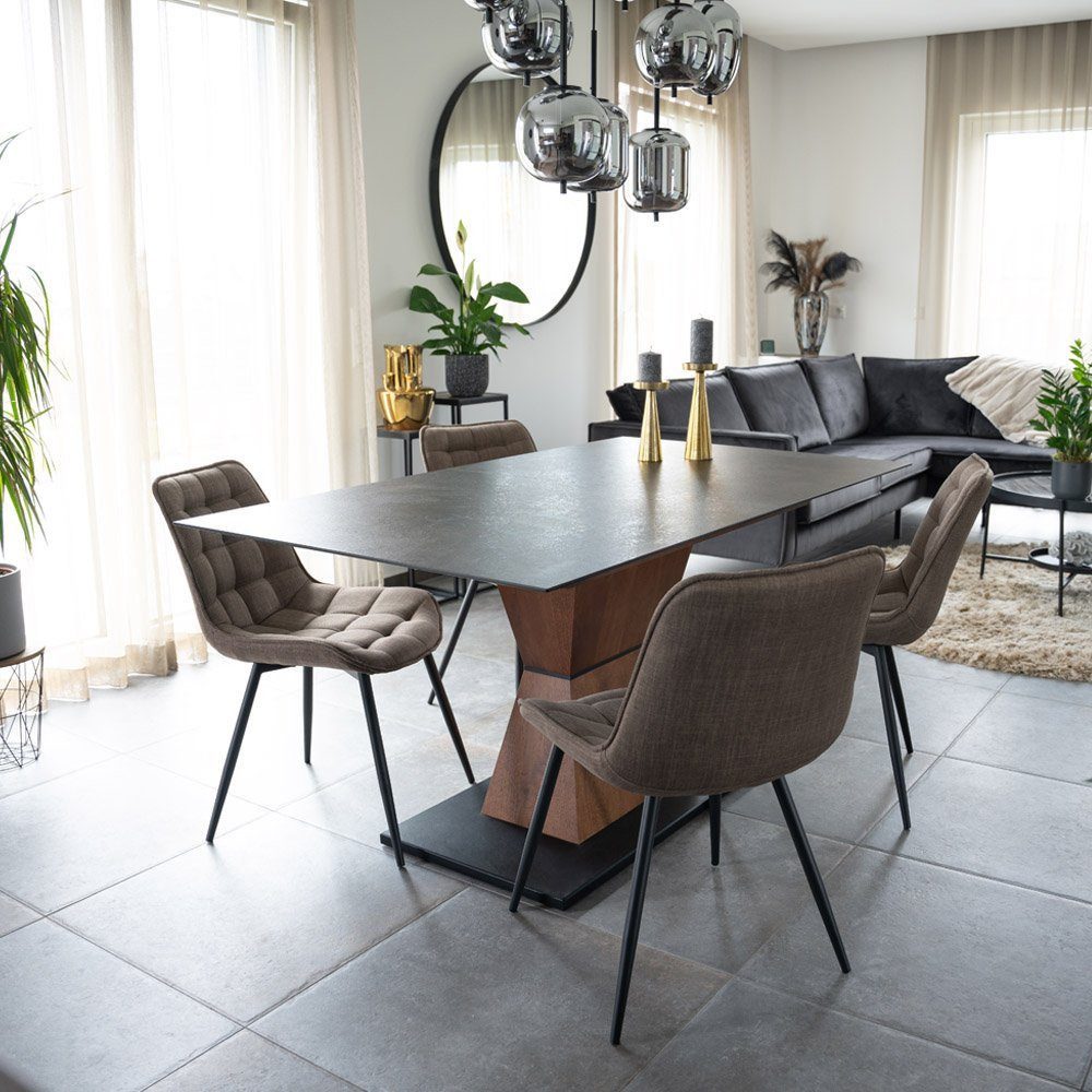 HOME DELUXE Esszimmerstuhl Polsterstuhl 2er - 8er Set IKALO (2 St), Gestell aus Metall, Küchenstuhl