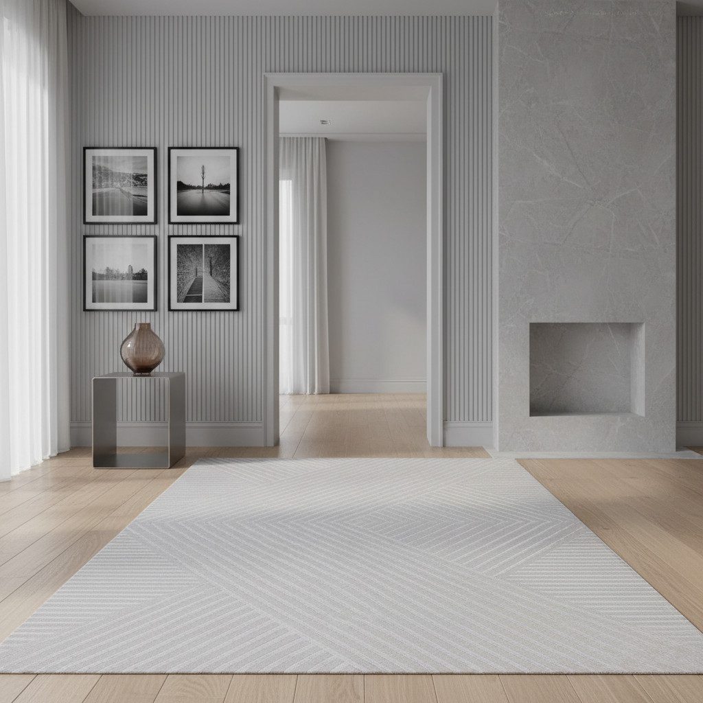 KADIMA DESIGN Teppich ILLER Wohnzimmer Schlafzimmer Waschbar Wohnzimmerteppich Esszimmer, Läufer, Höhe: 14 mm, Silber, 80x150 cm, Strapazierfähig Fußbodenheizun – Bild 3 von 5