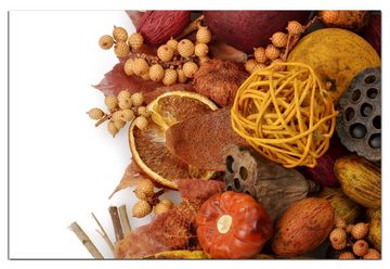 Wallario Wandfolie, Herbststimmung - Trockenfrüchte, Nüsse und Samen - Herbstdeko, wasserresistent, geeignet für Bad und Dusche