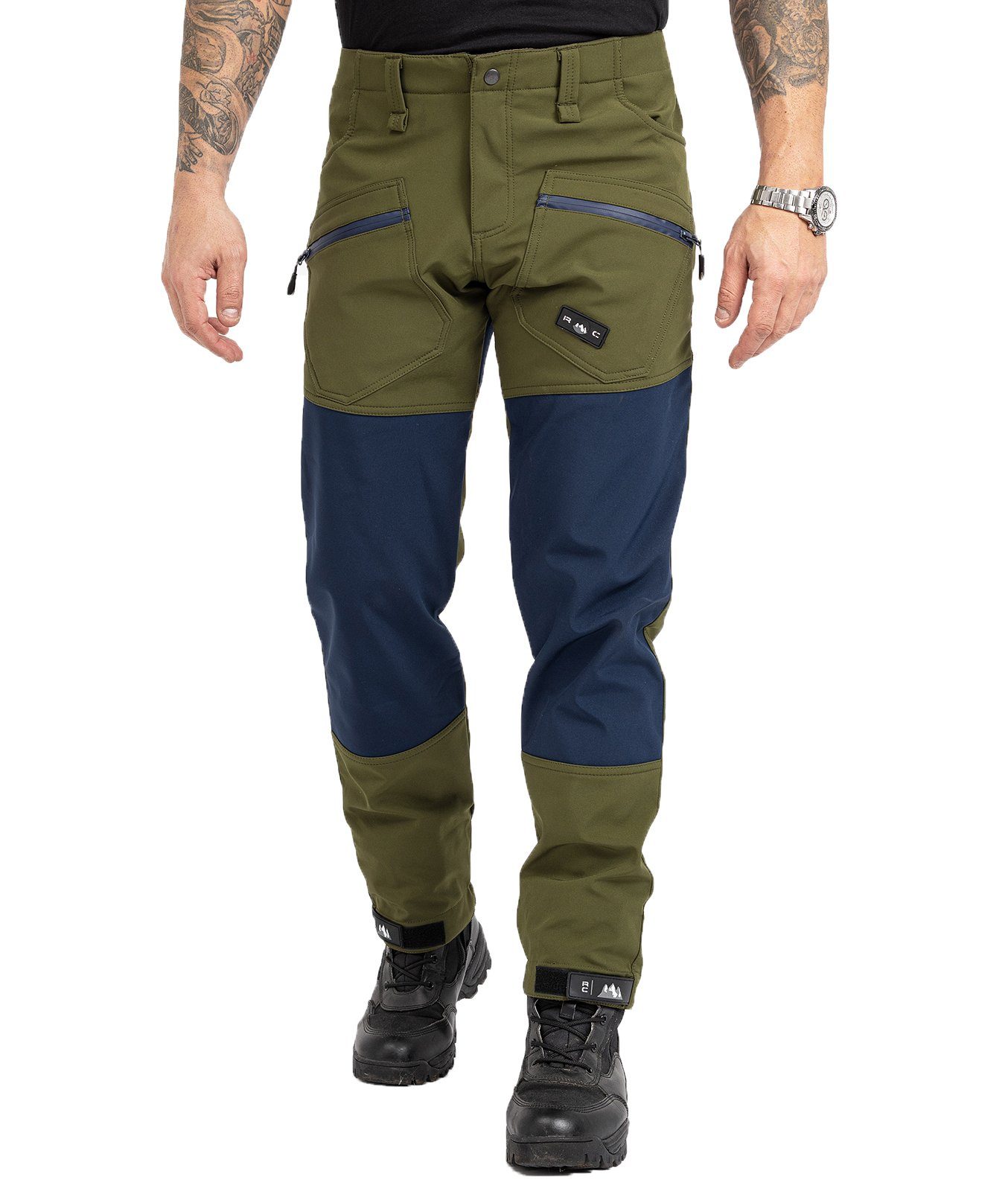 Extrem beliebter Klassiker Rock Creek Softshellhose Herren H-245 Dunkelgrün Wanderhose Softshellhose