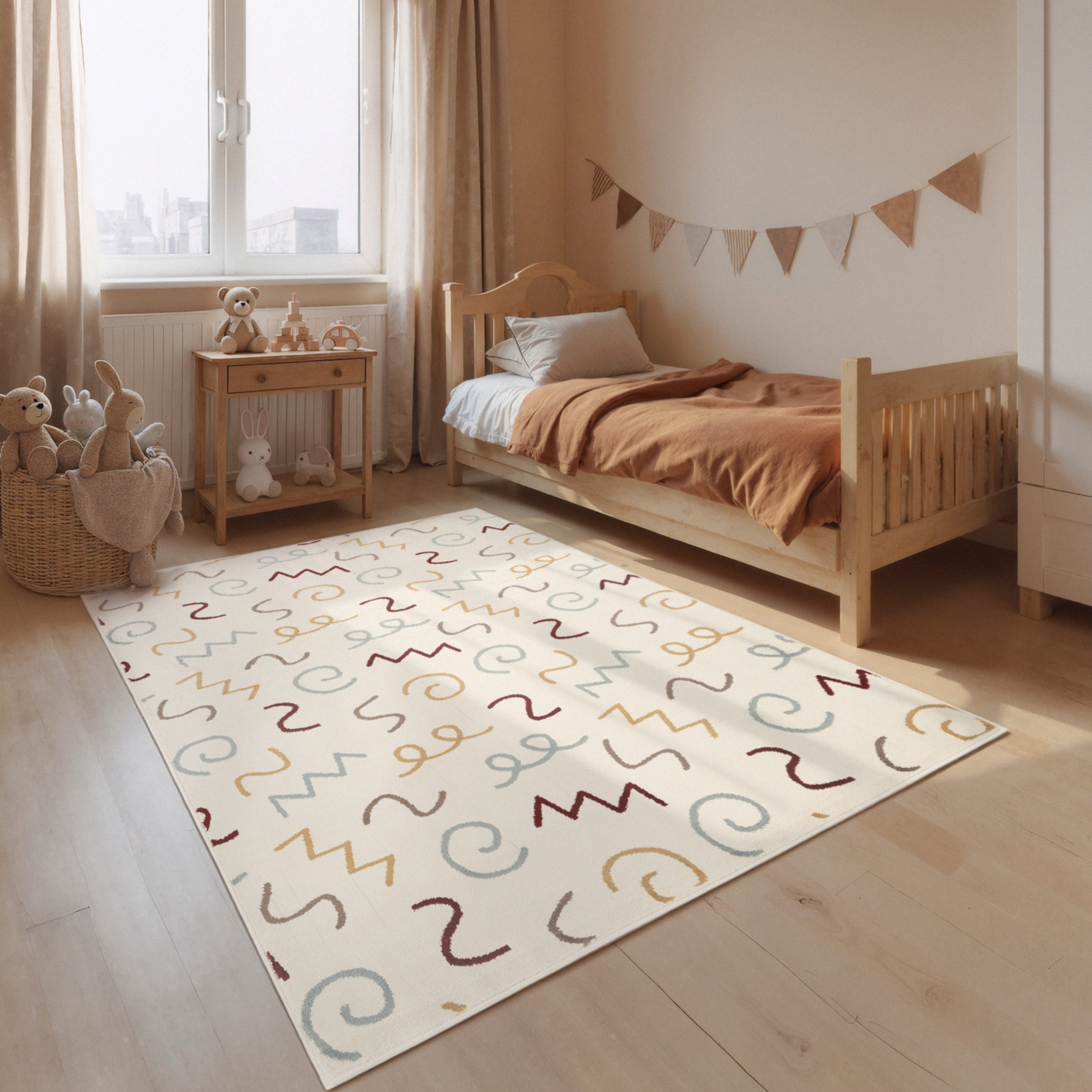 HANSE Home Kinderteppich Fiete, rechteckig, Höhe: 10 mm, Pflegeleicht, Weich, Kinderzimmer, Spielteppich, Spielunterlage