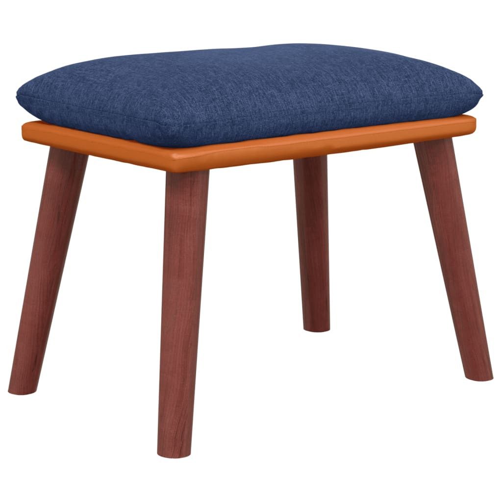 Polsterhocker Fußhocker Blau 45x29,5x35 cm Stoff und Kunstleder