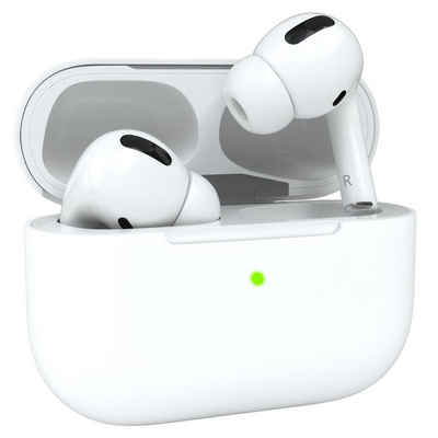 EAZY CASE Kopfhörer-Schutzhülle Silikon Hülle kompatibel mit Apple AirPods Pro, Box Hülle Cover Rutschfestes Etui Fullcover Stoßfest Silikoncase Weiß
