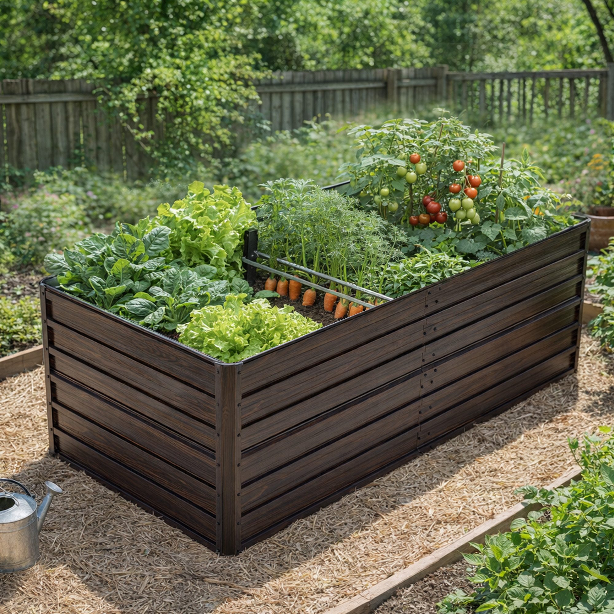 BlingBin Hochbeet Pflanzenbeet aus Metall Rechteck Gartenbeet zum Selber Bauen (1er Set, 1 St., 190 x 90 x 64 (6 × 3 × 2 ft), Stabiles verzinktes Beet mit Sicherheitsgummi für Gemüse Blumen Obst