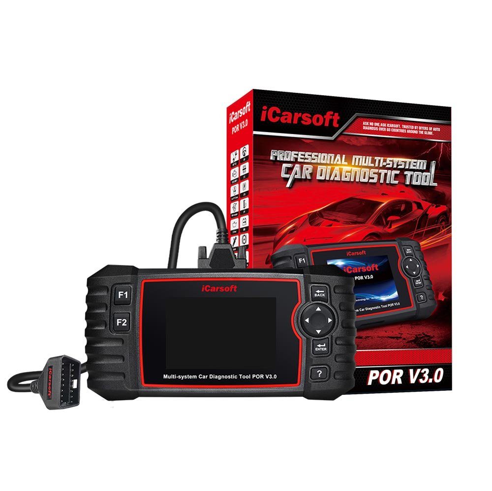 iCarsoft OBD2-Diagnosegerät POR V3.0 Universal Diagnosegerät für Porsche / Cayenne Fahrzeuge OBD2, TFT Farbbildschirm mit 10,16 cm (4 Zoll) Diagonale